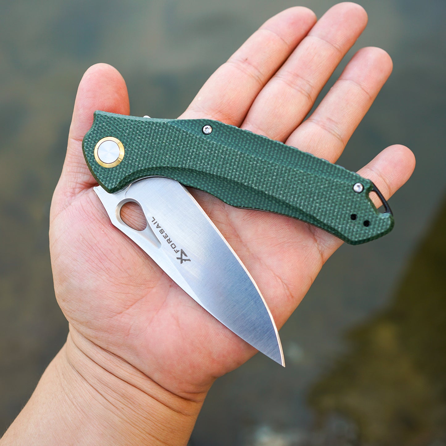 FORESAIL Practical Pocket knife made with 3.62inch14C28N blade and 4.8 inch Micarta handle with Reversible Deep-carry Pocket Clip, Flipper. For Outdoor Camping and Gift, EDC Knife