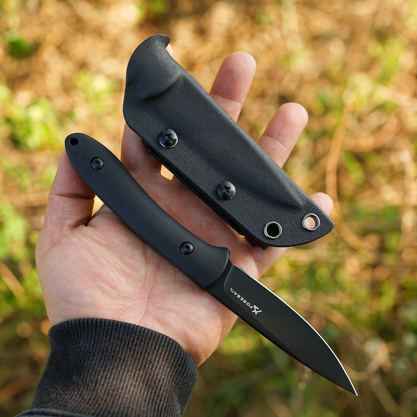 FORESAIL Small Fixed Blade Knife,3.27 inch DC53 Steel Blade and G10 Handle,with Kydex Sheath,Fixed EDC Tactical Knife for Men Women,Outdoor Hiking Camping Knives