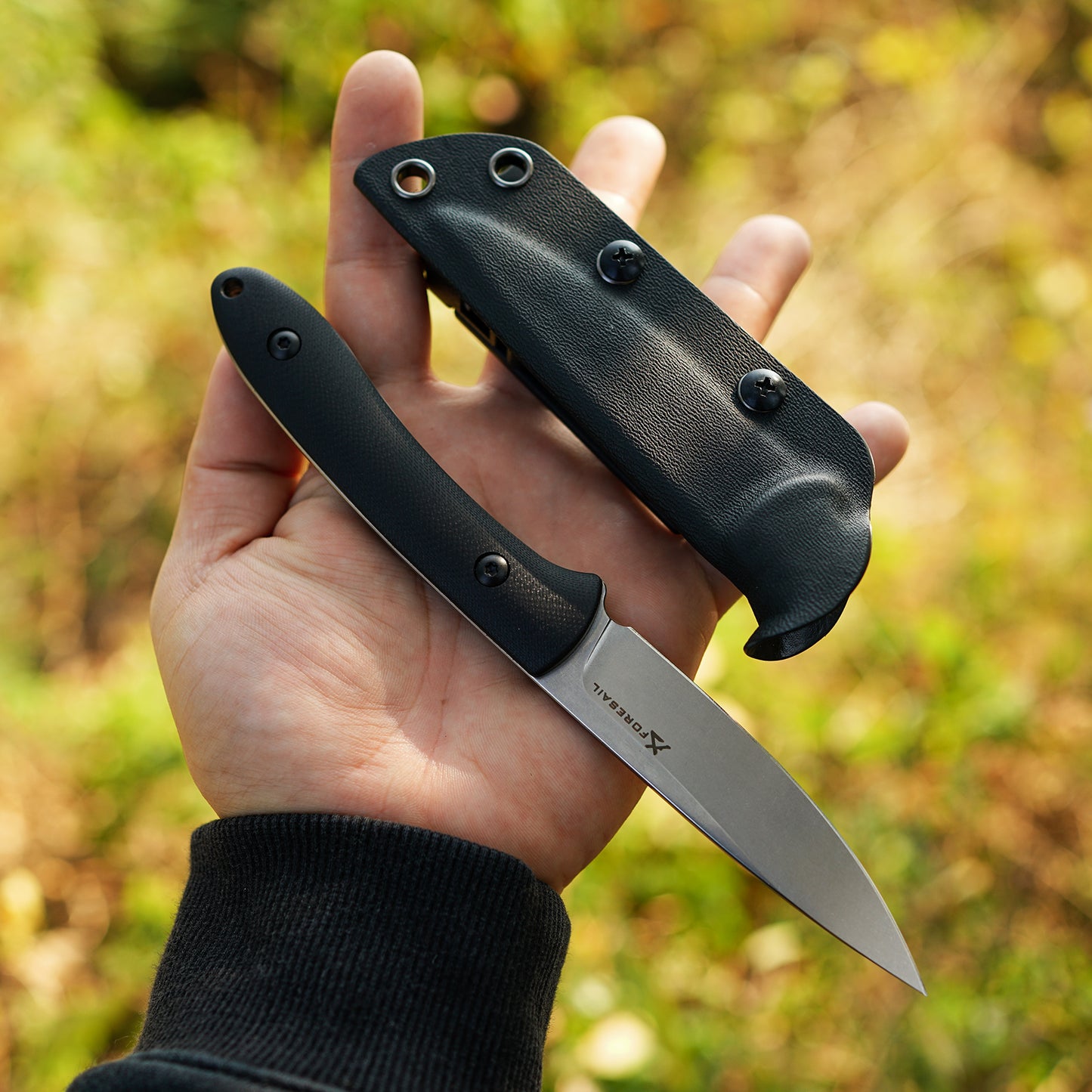 FORESAIL Small Fixed Blade Knife,3.27inch DC53 Steel Blade and G10 Handle,with Kydex Sheath,Fixed EDC Tactical Knife for Men Women,Outdoor Hiking Camping Knives