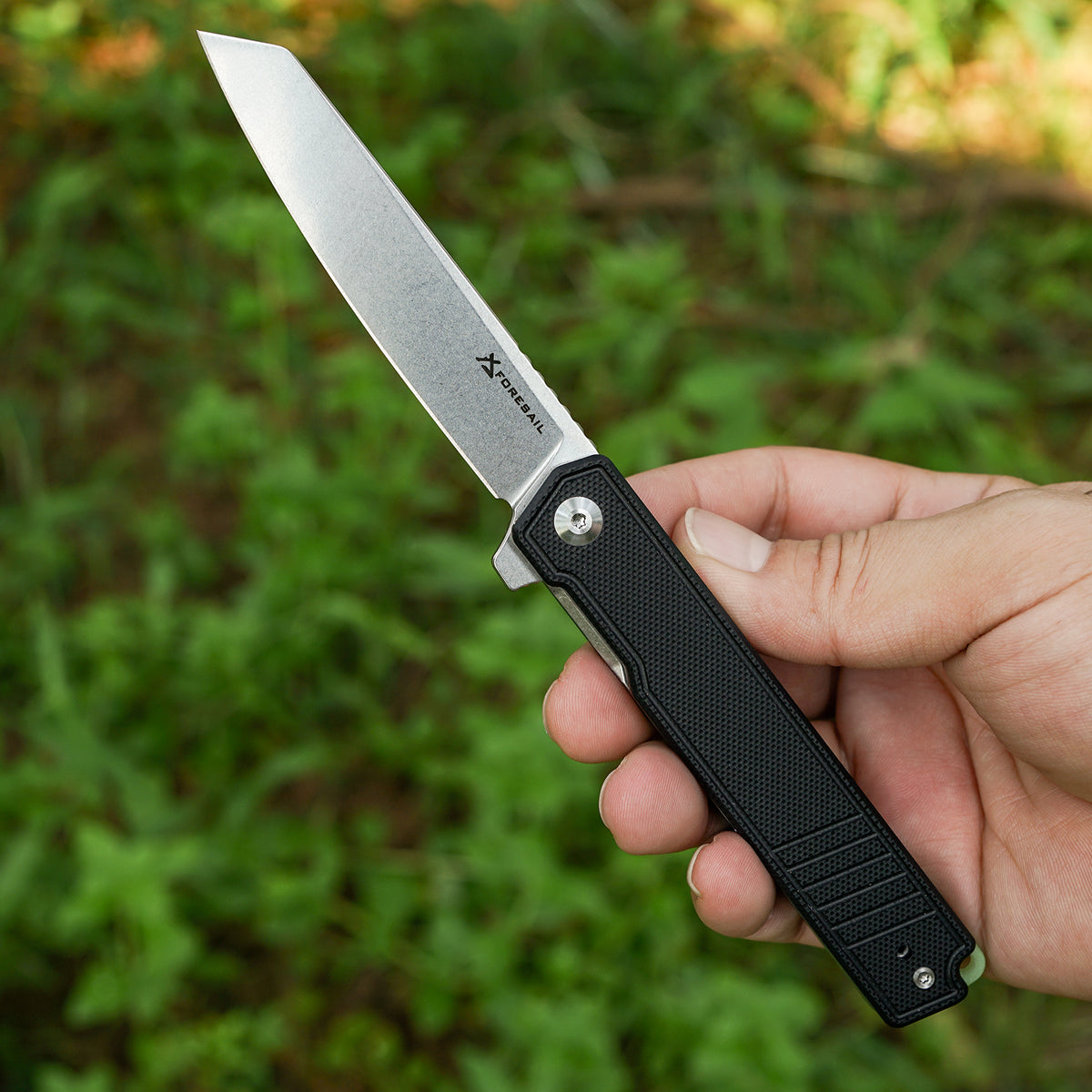 FORESAIL EDC Folding Pocket Knife,3.54IN DC53 Steel Blade,4.5IN G10 Handle with Glow-in-the-Dark Backspacer, Ball Bearing Pivot EDC Utility Knife with Reversible Clip for Daily Camping Outdoor Use