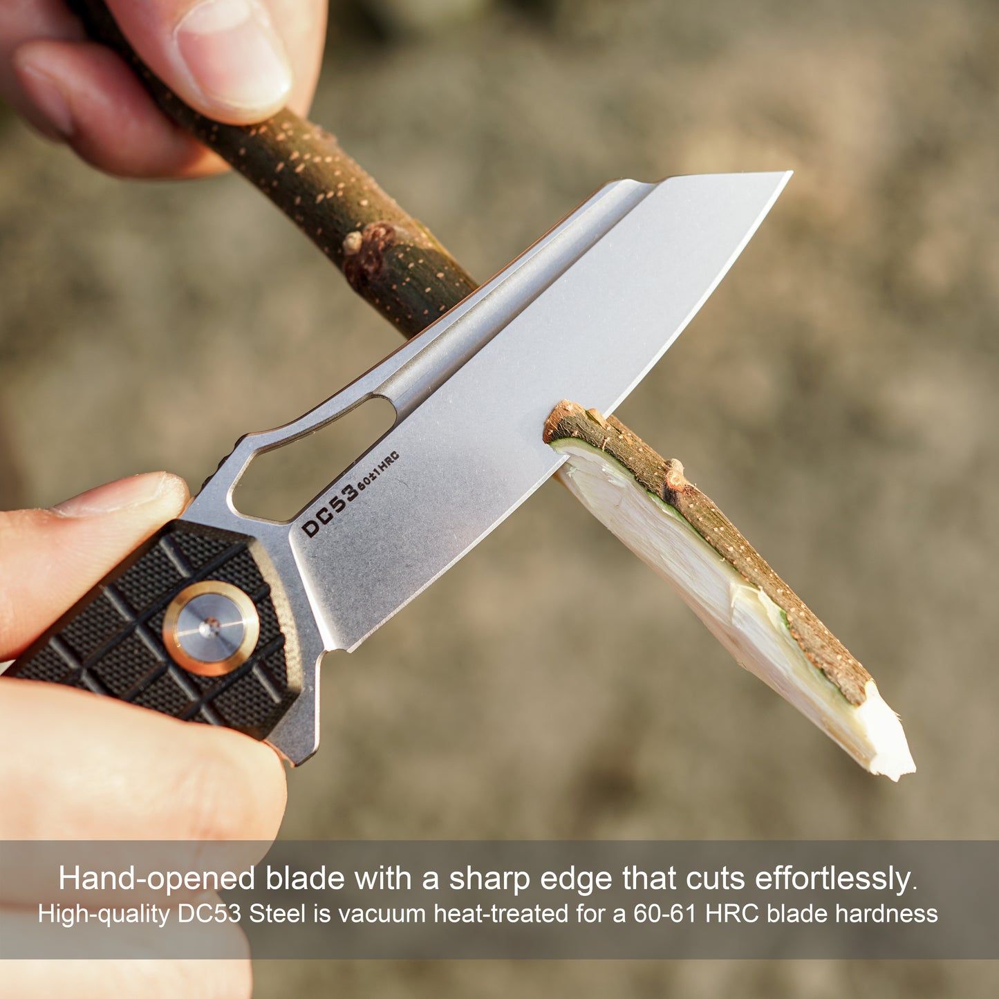 FORESAIL Folding Pocket Knife, 3.54" DC53 Steel Blade,4.65" G10 Handle, Liner Lock, Reversible Pocket Clip for Everyday Carry, Outdoor Activities