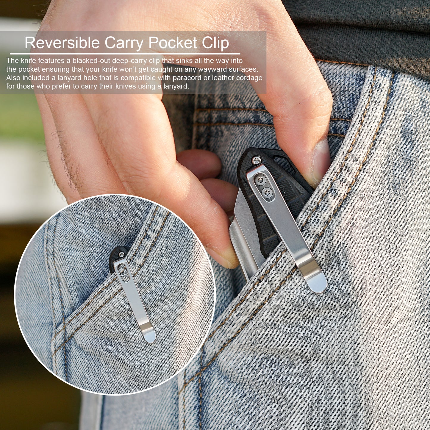 FORESAIL Folding Pocket Knife, 3.54" DC53 Steel Blade,4.65" G10 Handle, Liner Lock, Reversible Pocket Clip for Everyday Carry, Outdoor Activities