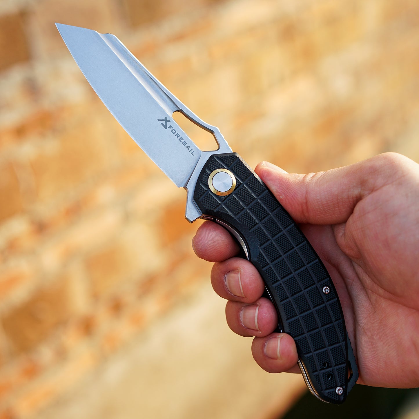 FORESAIL Folding Pocket Knife, 3.54" DC53 Steel Blade,4.65" G10 Handle, Liner Lock, Reversible Pocket Clip for Everyday Carry, Outdoor Activities