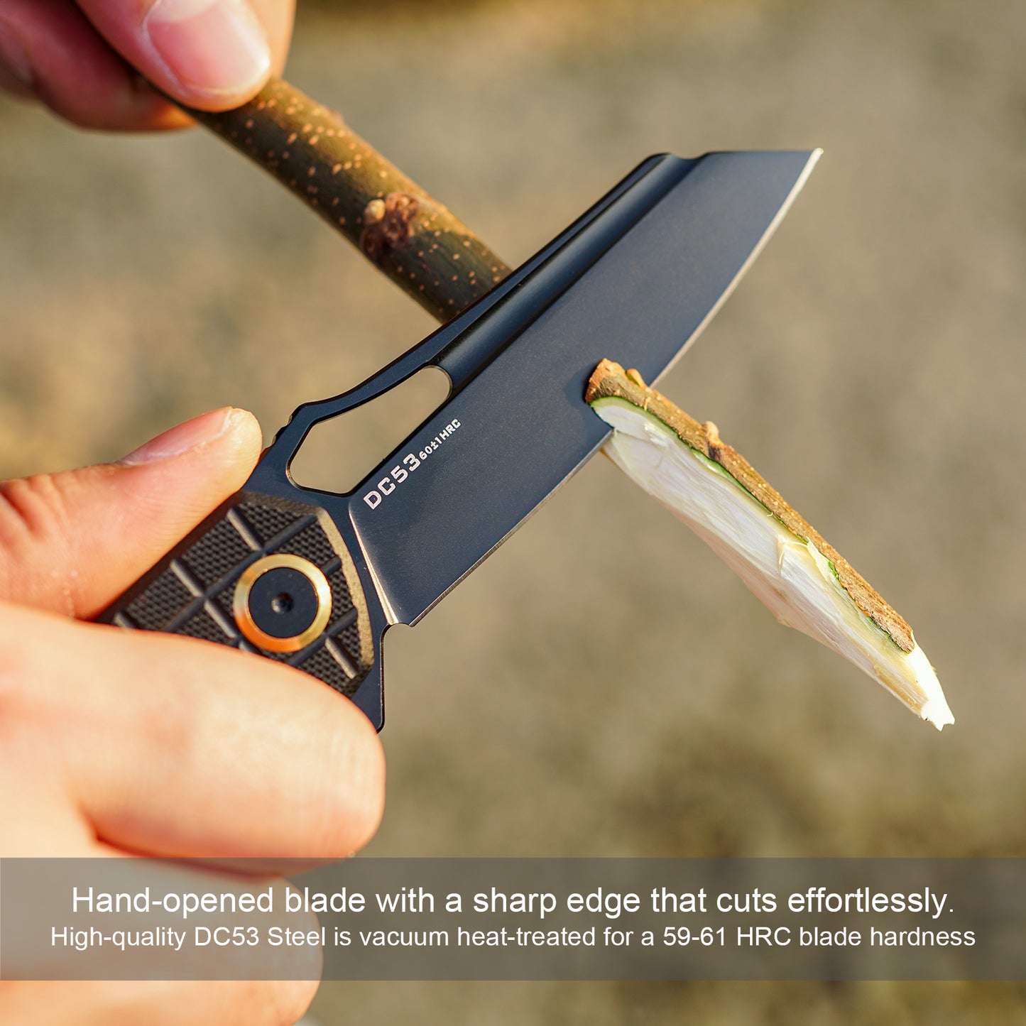 FORESAIL Folding Pocket Knife, 3.54" DC53 Steel Blade,4.65" G10 Handle, Liner Lock, Reversible Pocket Clip for Everyday Carry, Outdoor Activities