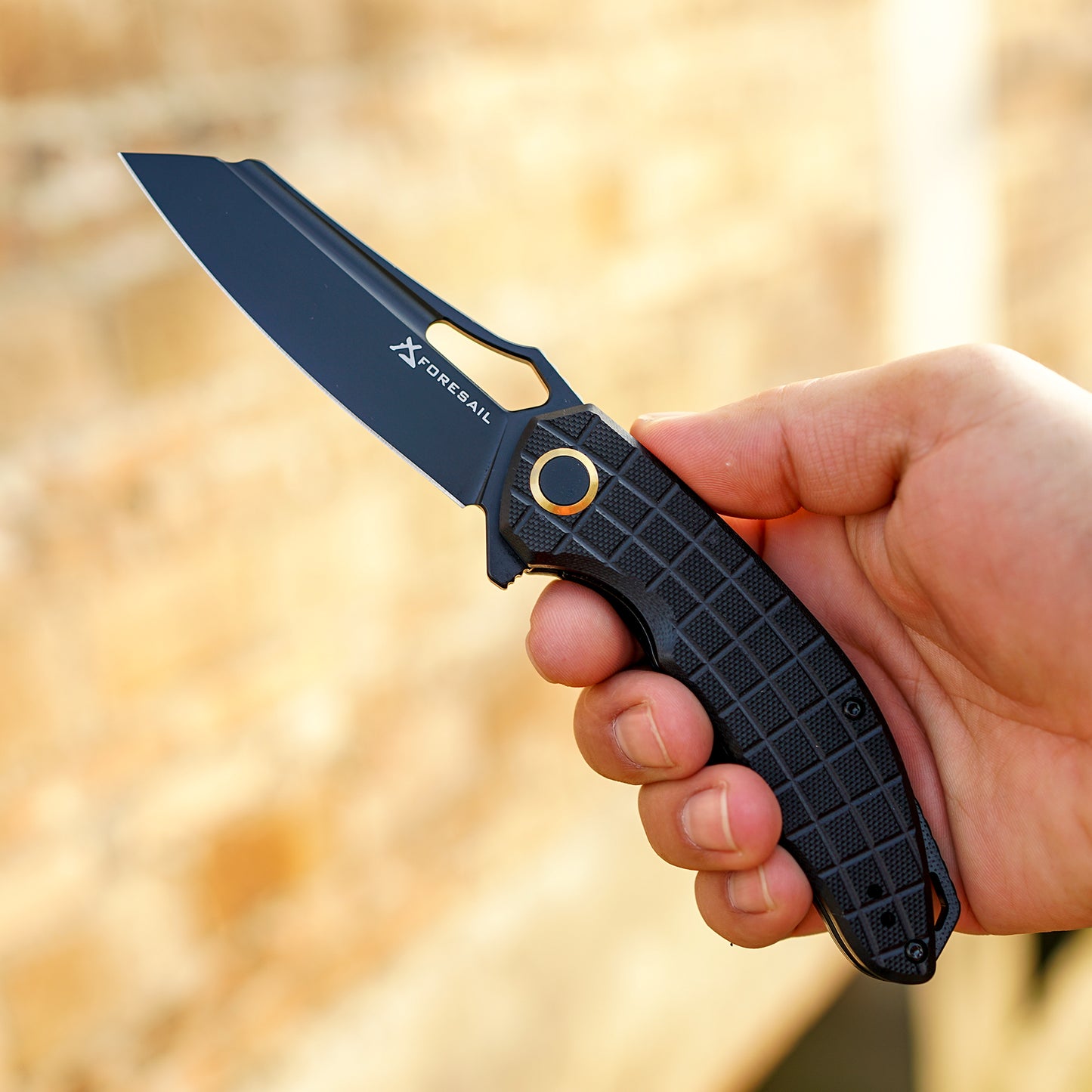 FORESAIL Folding Pocket Knife, 3.54" DC53 Steel Blade,4.65" G10 Handle, Liner Lock, Reversible Pocket Clip for Everyday Carry, Outdoor Activities