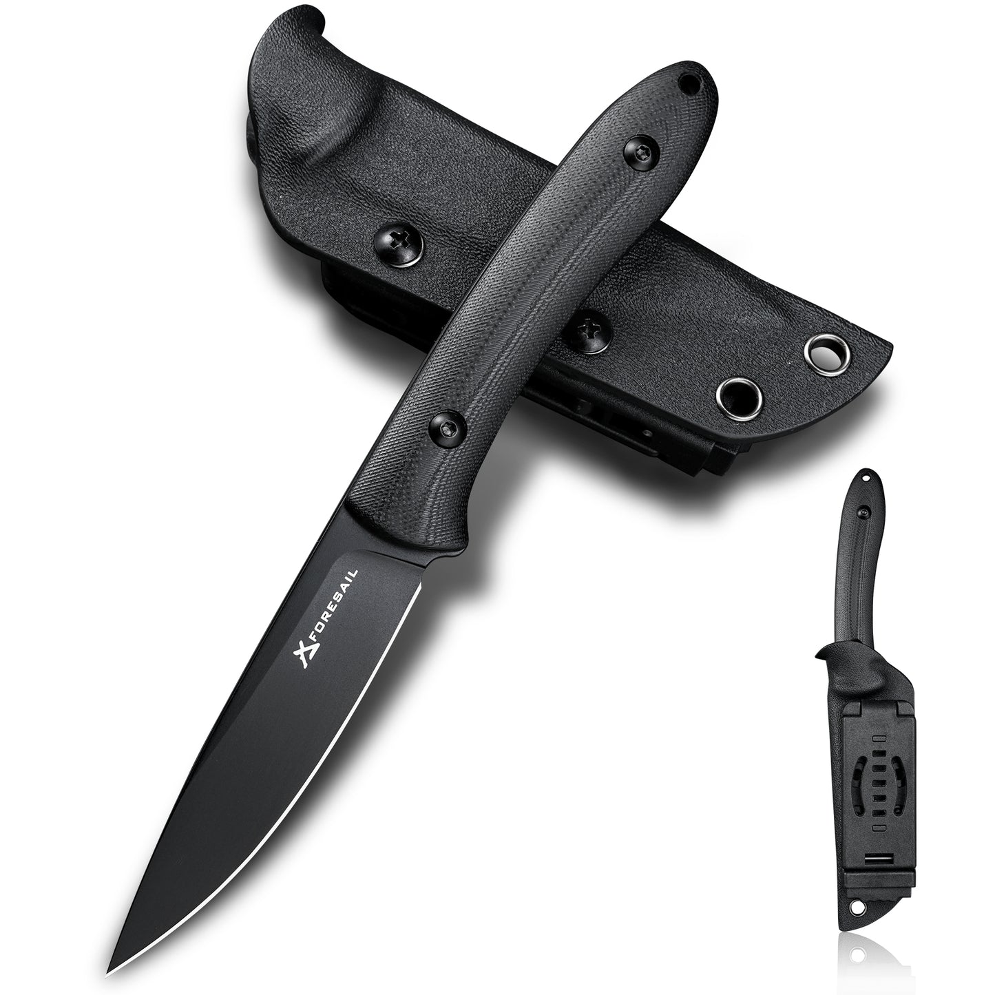 FORESAIL Small Fixed Blade Knife,3.27 inch DC53 Steel Blade and G10 Handle,with Kydex Sheath,Fixed EDC Tactical Knife for Men Women,Outdoor Hiking Camping Knives