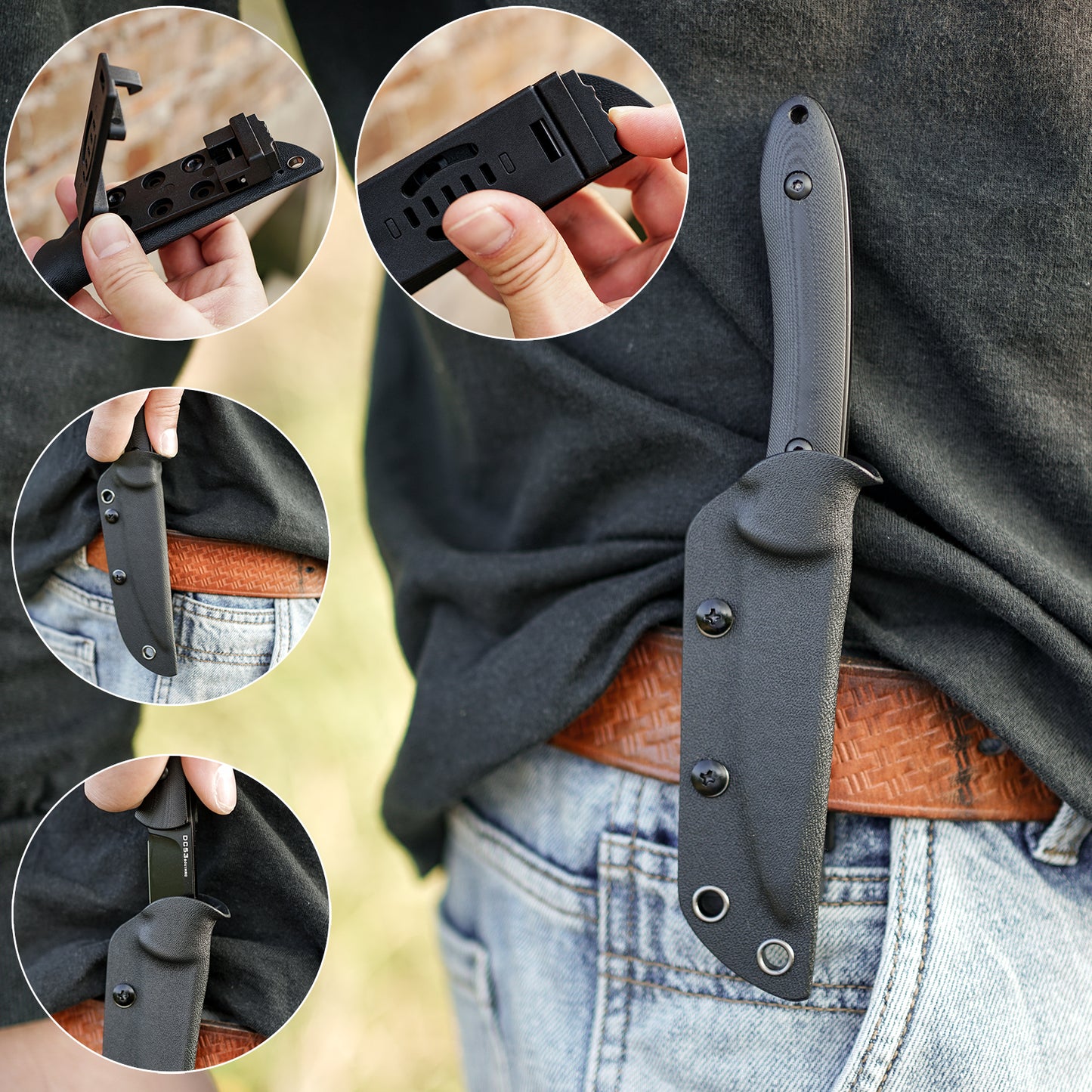 FORESAIL Small Fixed Blade Knife,3.27 inch DC53 Steel Blade and G10 Handle,with Kydex Sheath,Fixed EDC Tactical Knife for Men Women,Outdoor Hiking Camping Knives