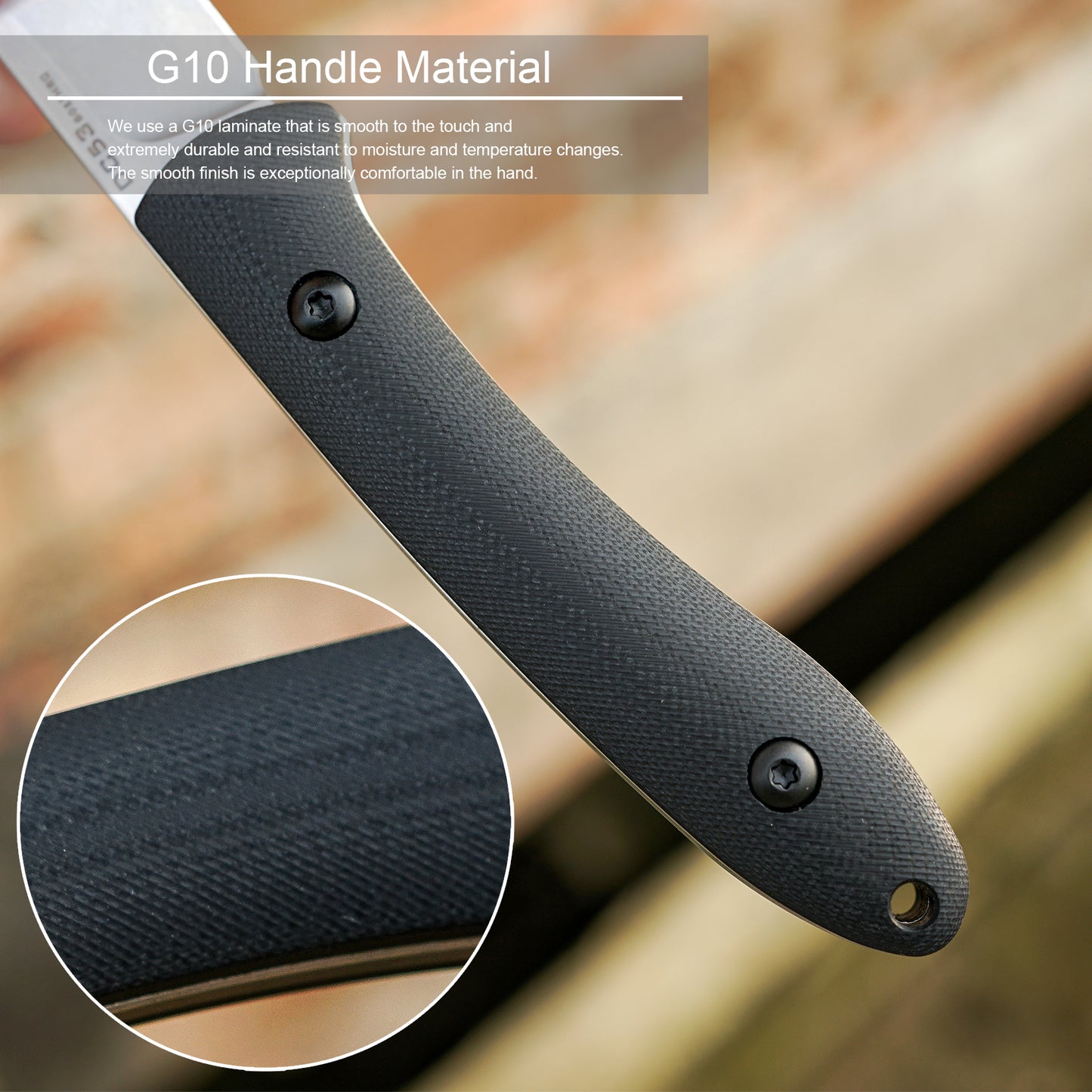 FORESAIL Small Fixed Blade Knife,3.27inch DC53 Steel Blade and G10 Handle,with Kydex Sheath,Fixed EDC Tactical Knife for Men Women,Outdoor Hiking Camping Knives