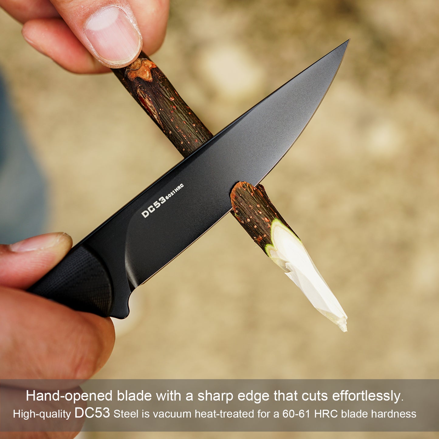 FORESAIL Fixed Blade Knife,3.86inch DC53 Steel Blade and G10 Handle,with Kydex Sheath,Fixed Blade EDC Tactical Knife for Men Women, Outdoor Hunting Hiking Survival Camping Knives.