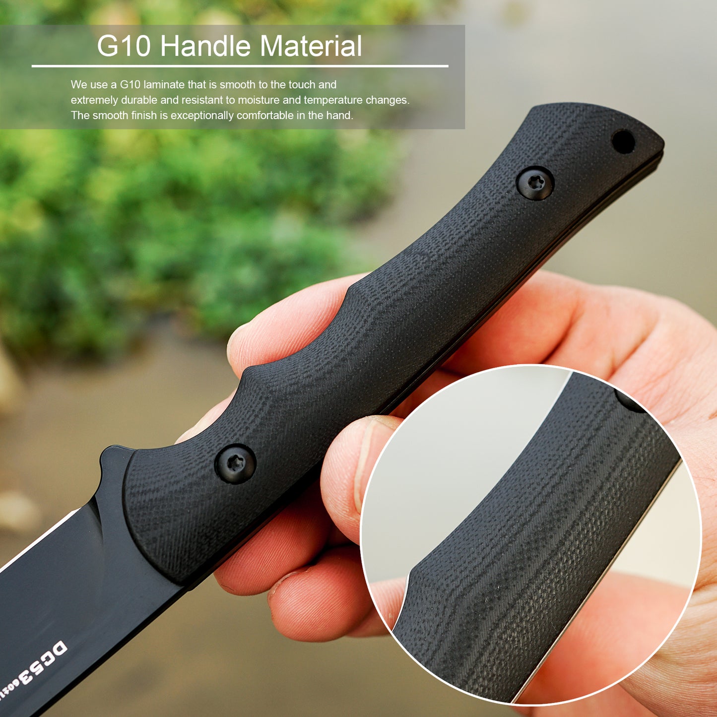 FORESAIL Fixed Blade Knife,3.86inch DC53 Steel Blade and G10 Handle,with Kydex Sheath,Fixed Blade EDC Tactical Knife for Men Women, Outdoor Hunting Hiking Survival Camping Knives.