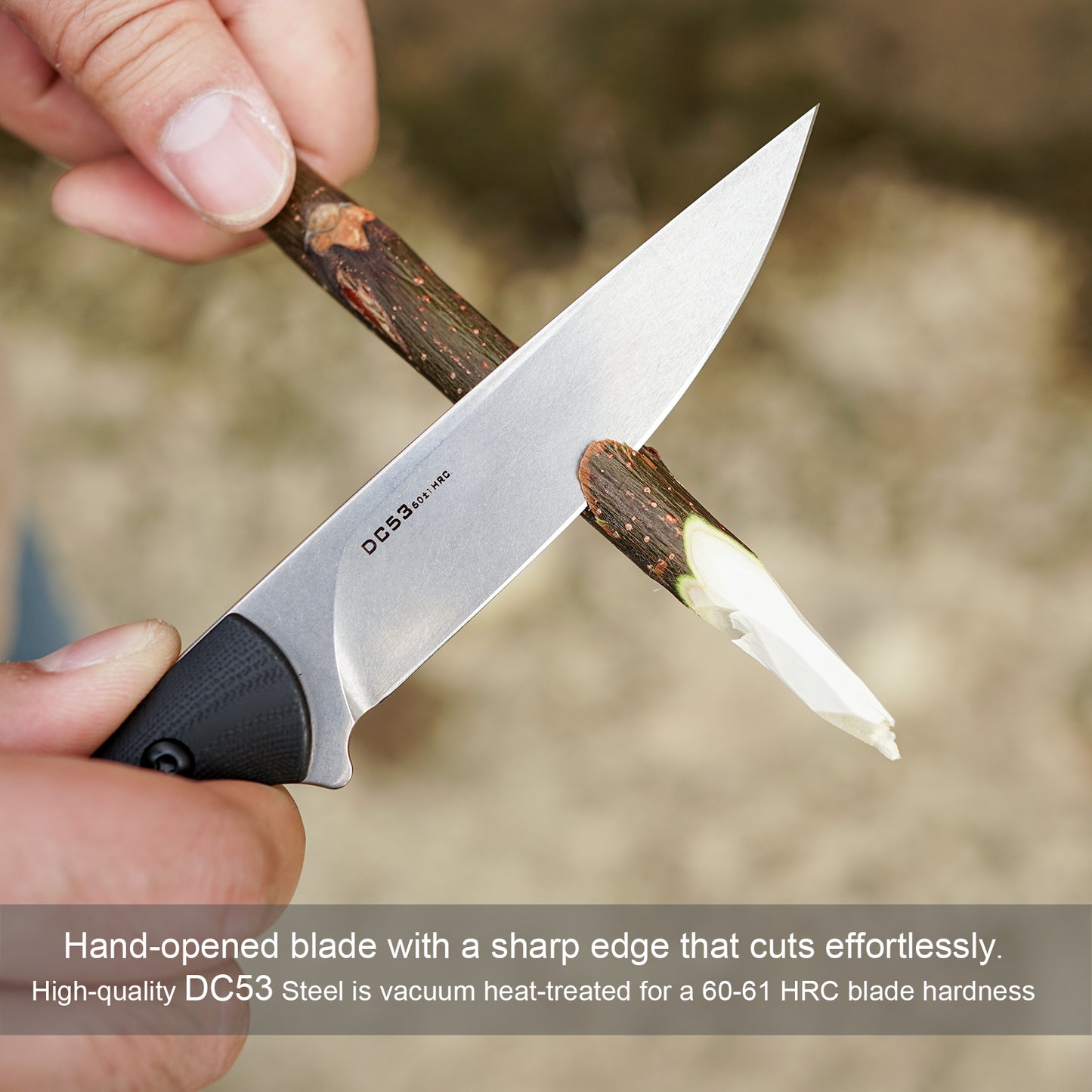 FORESAIL Fixed Blade Knife,3.86inch DC53 Steel Blade and G10 Handle,with Kydex Sheath,Fixed Blade EDC Tactical Knife for Men Women, Outdoor Hunting Hiking Survival Camping Knives.
