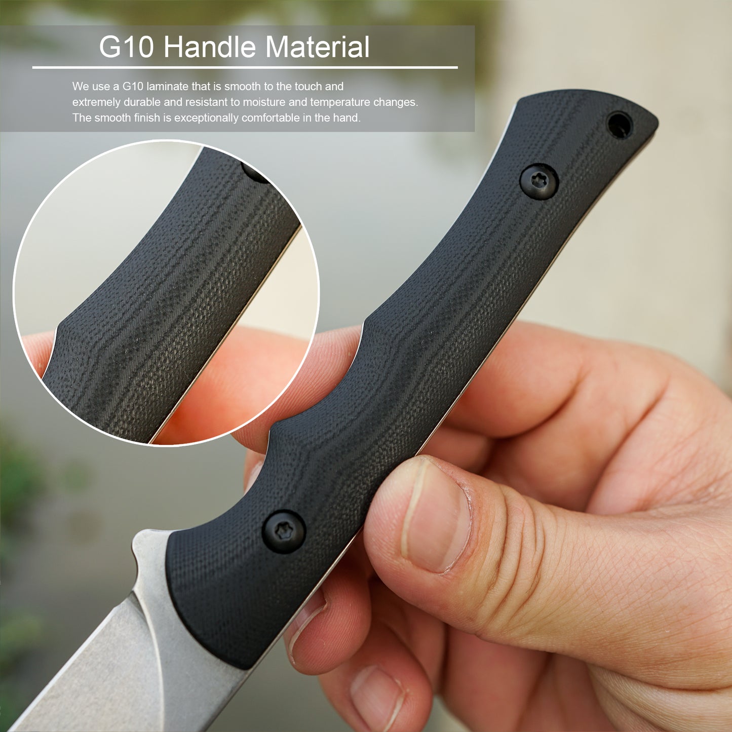 FORESAIL Fixed Blade Knife,3.86inch DC53 Steel Blade and G10 Handle,with Kydex Sheath,Fixed Blade EDC Tactical Knife for Men Women, Outdoor Hunting Hiking Survival Camping Knives.