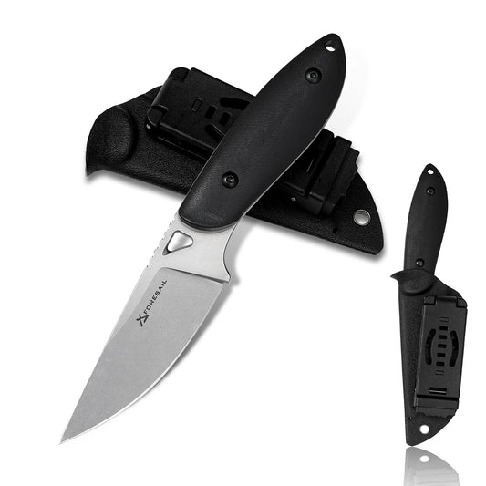 Fixed Blade Knife with Kydex Sheath.3.35in DC53 Blade EDC Camping Fixed Blade Knife with G10 Handle, Small Bushcraft Survival Knives, Outdoor Hunting Knives for Men Women
