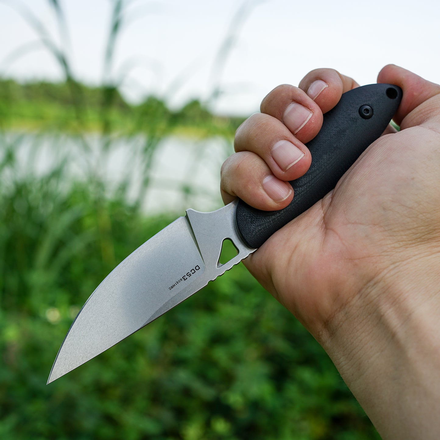 Fixed Blade Knife with Kydex Sheath.3.35in DC53 Blade EDC Camping Fixed Blade Knife with G10 Handle, Small Bushcraft Survival Knives, Outdoor Hunting Knives for Men Women