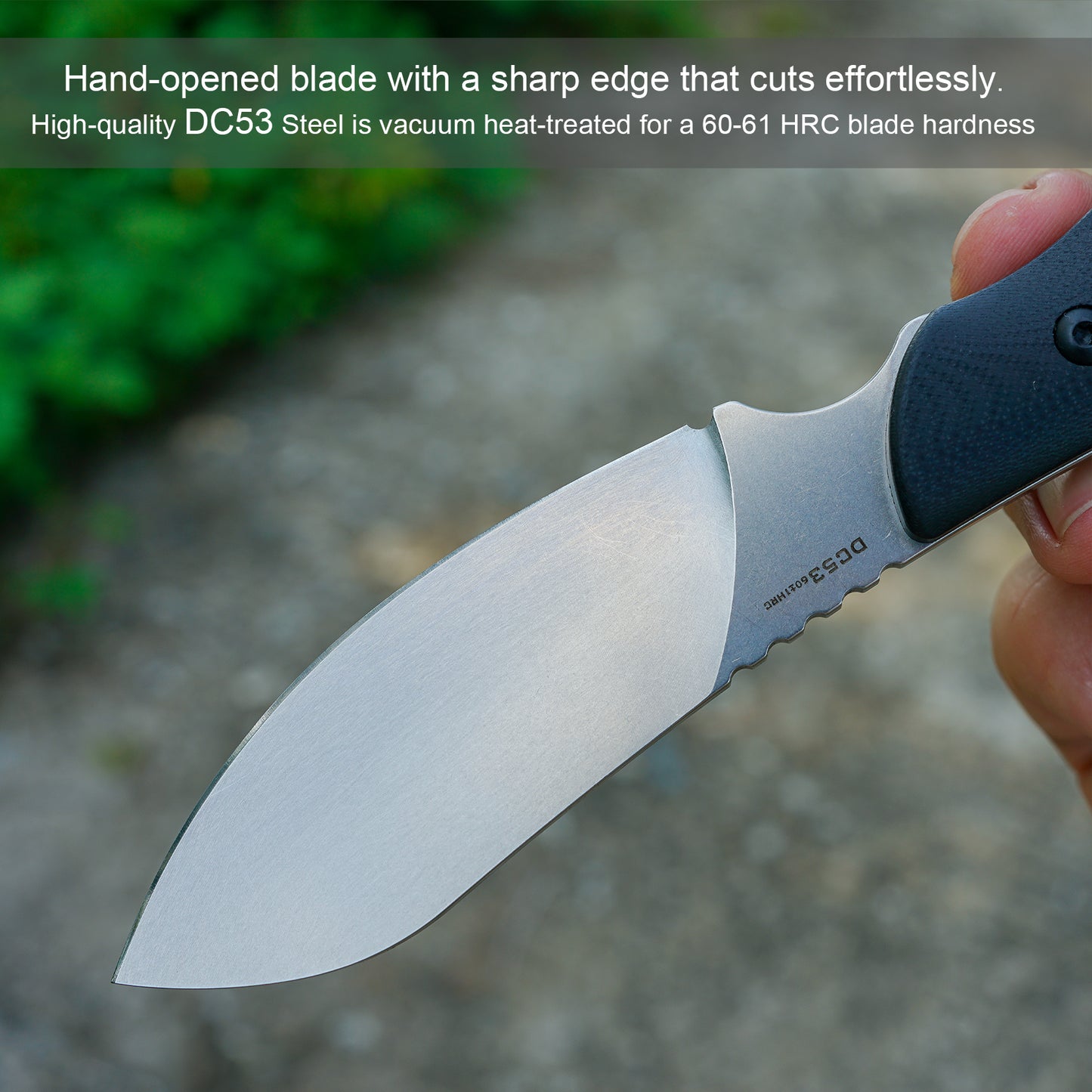 FORESAIL Fixed Blade Knife,DC53 Steel Blade and G10 Handle,with Kydex Sheath,Fixed Blade EDC Tactical Knife for Men Women, Outdoor Hunting Hiking Survival Camping Knives.