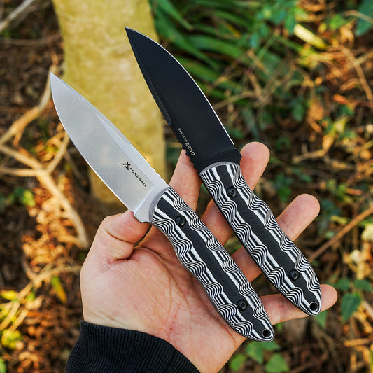 FORESAIL 8.27in Tactical Knife, DC53 Steel Fixed Blade with Tactical Kydex Sheath,Black and white knife handle,Ideal for Outdoor Survival, EDC Camping, Mountaineering, Travel, and Fishing Utility Knife