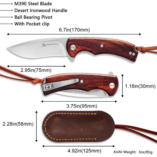 FORESAIL M390 Steel Flipper Pocket Knife
