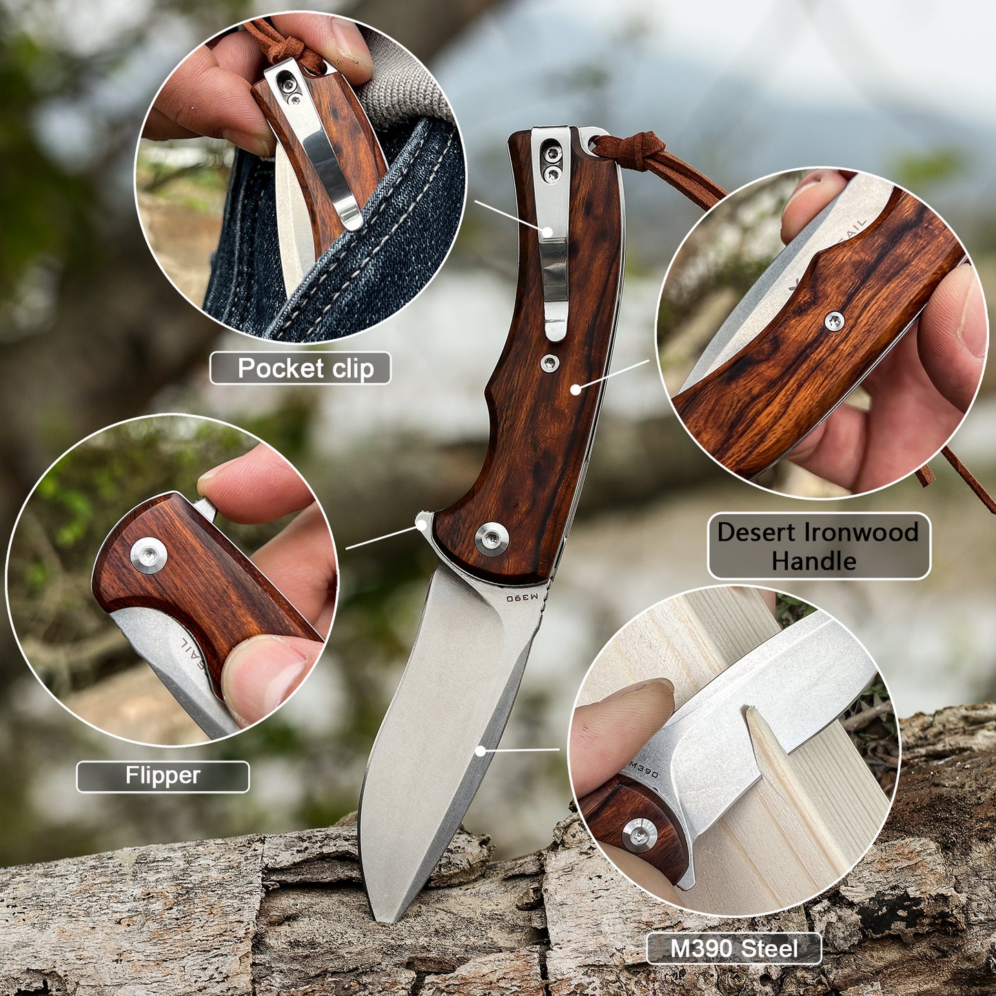 FORESAIL M390 Steel Flipper Pocket Knife