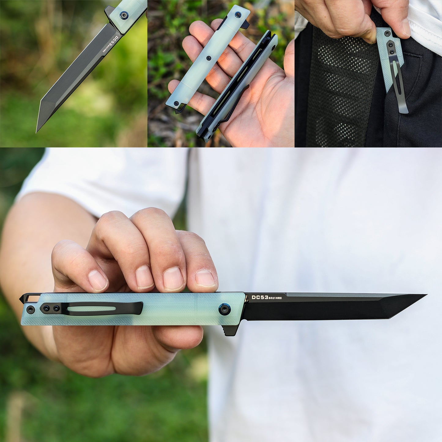 FORESAIL  Flipper folding Pocket Knife With G10 Handle