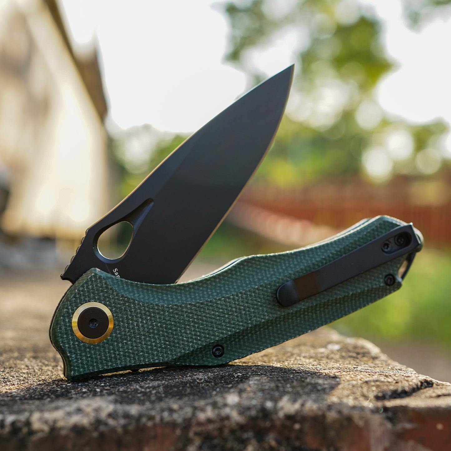 FORESAIL Practical Pocket knife made with 3.62inch14C28N blade and 4.8 inch Micarta handle with Reversible Deep-carry Pocket Clip, Flipper. For Outdoor Camping and Gift, EDC Knife