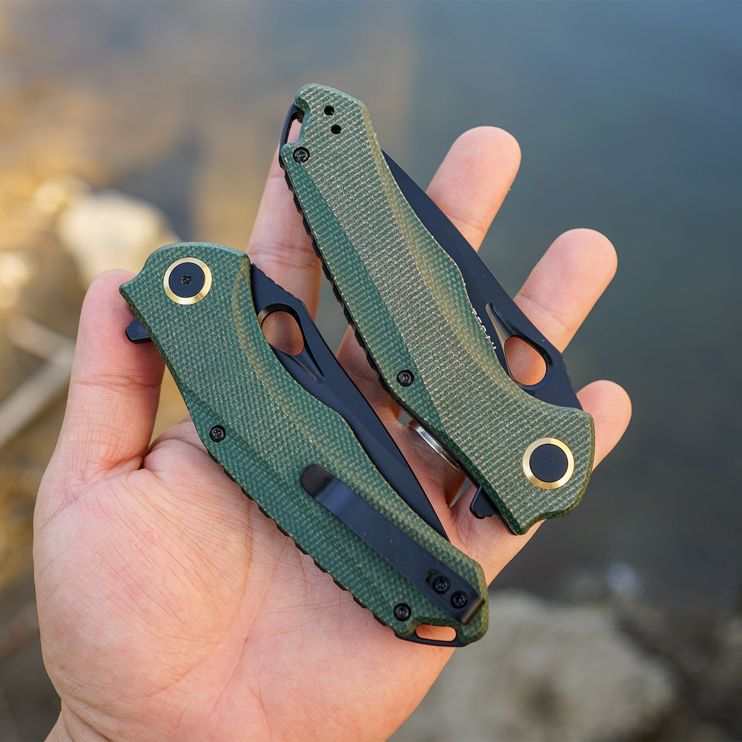 FORESAIL Practical Pocket knife made with 3.62inch14C28N blade and 4.8 inch Micarta handle with Reversible Deep-carry Pocket Clip, Flipper. For Outdoor Camping and Gift, EDC Knife