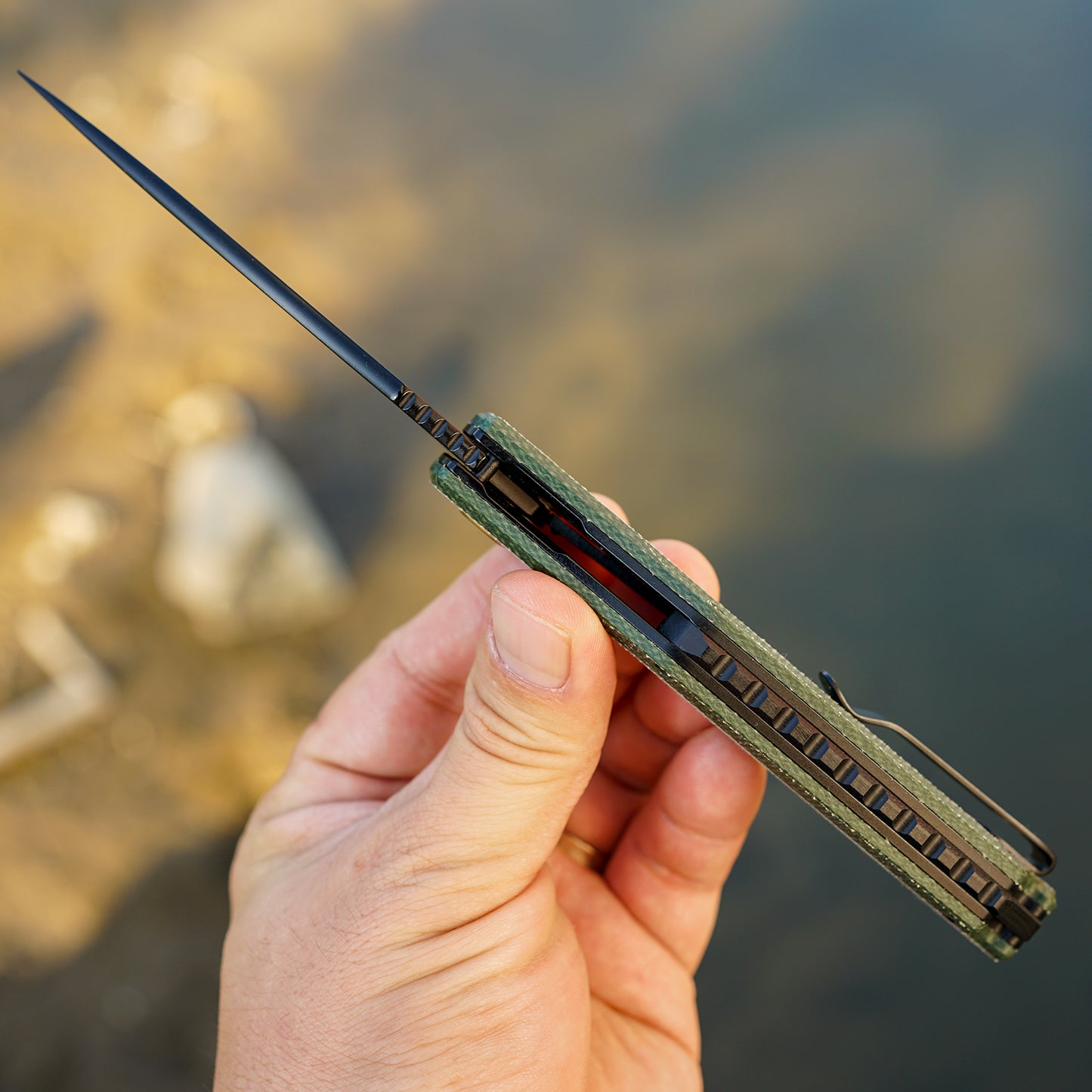 FORESAIL Practical Pocket knife made with 3.62inch14C28N blade and 4.8 inch Micarta handle with Reversible Deep-carry Pocket Clip, Flipper. For Outdoor Camping and Gift, EDC Knife