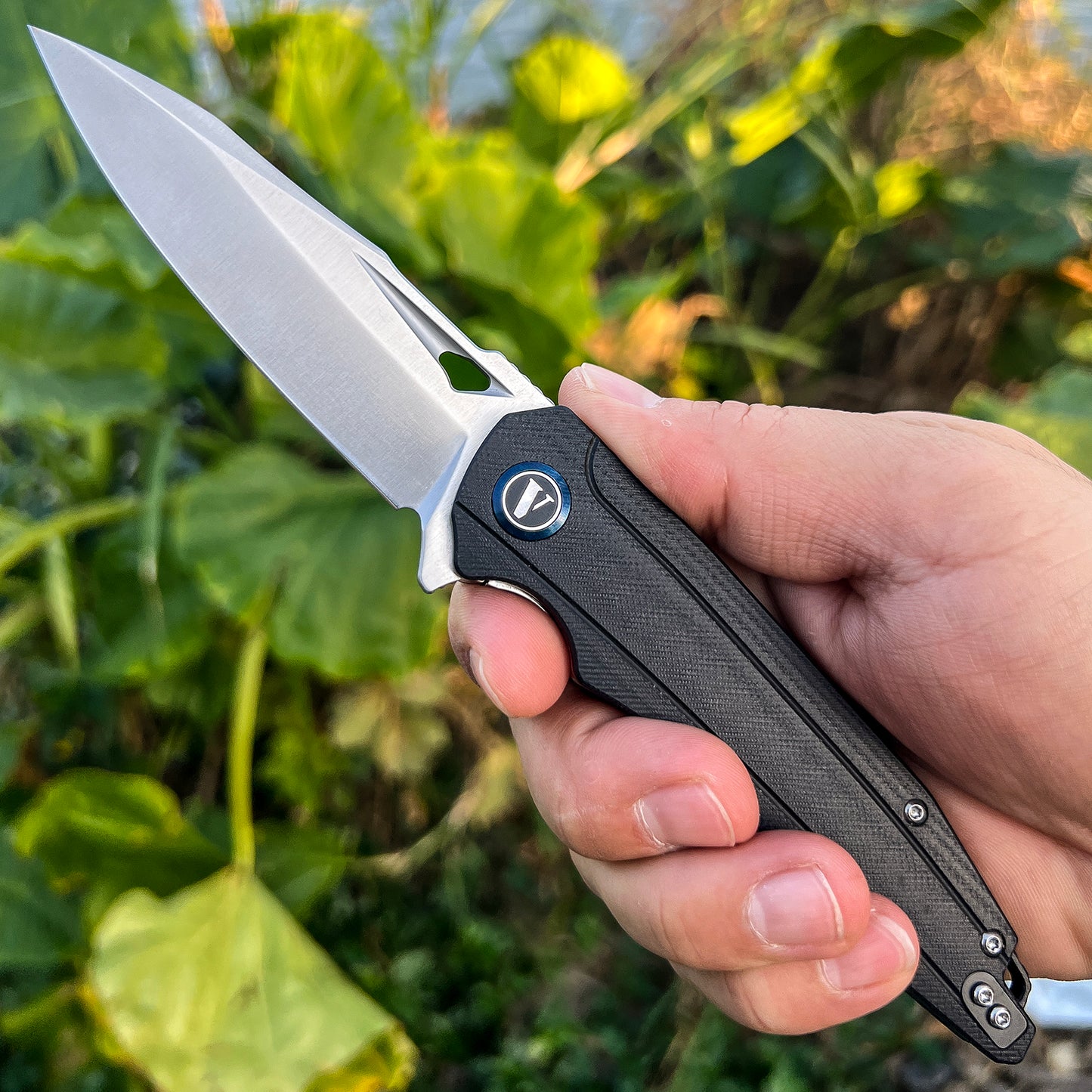 VNLA Folding Pocket Knife.with Flipper Opening,Sandvik 14C28N Blade, G10 Handle,with Pocket Clip,for Men Women,Sharp Outdoor Tool EDC Knives