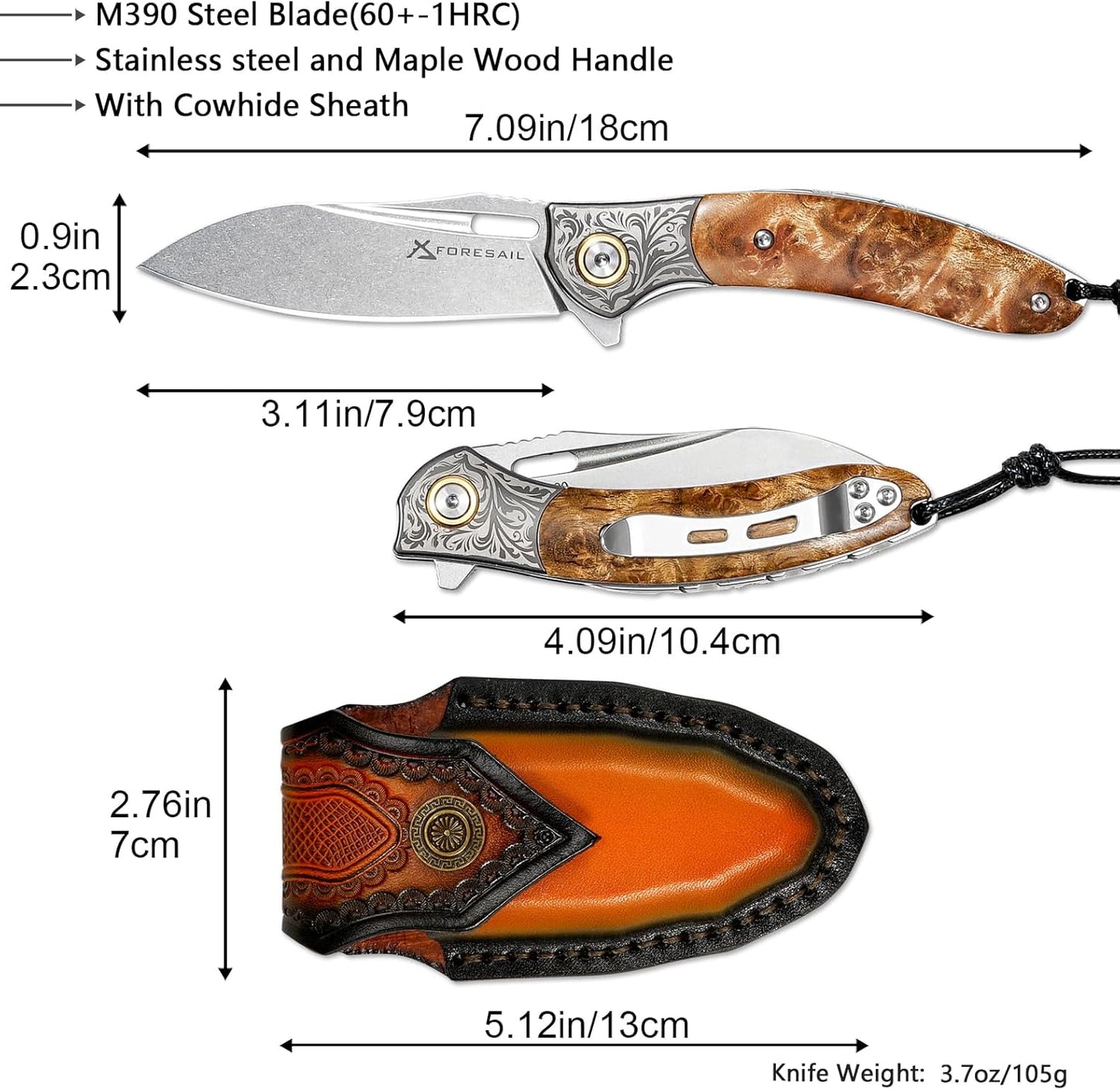 FORESAIL new M390 Steel Flipper Pocket Knife