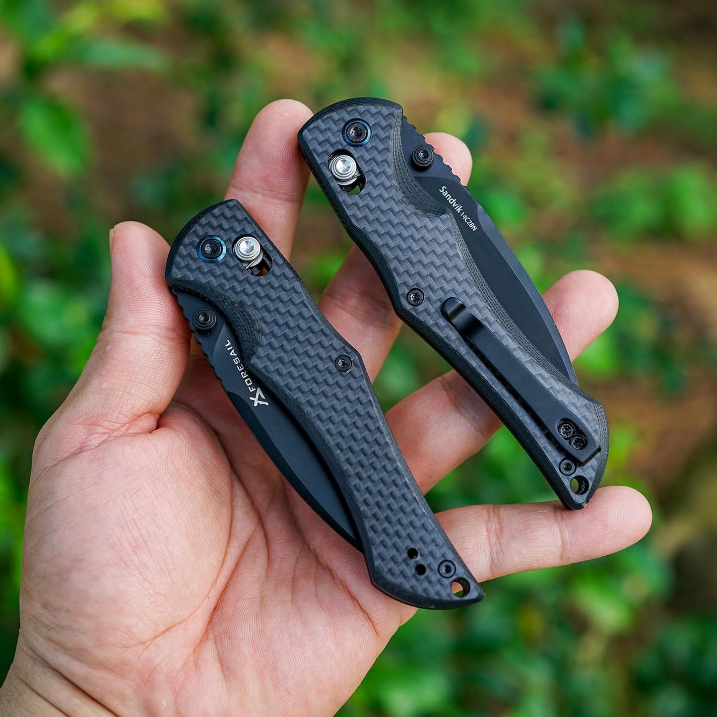 Folding Pocket Knife for EDC, Axis Lock folding Knife with 3.27in 14C28N Blade Carbon Fiber and G10 Handle.with Pocket Clip for Men Women, Sharp Camping Survival Hiking Knives