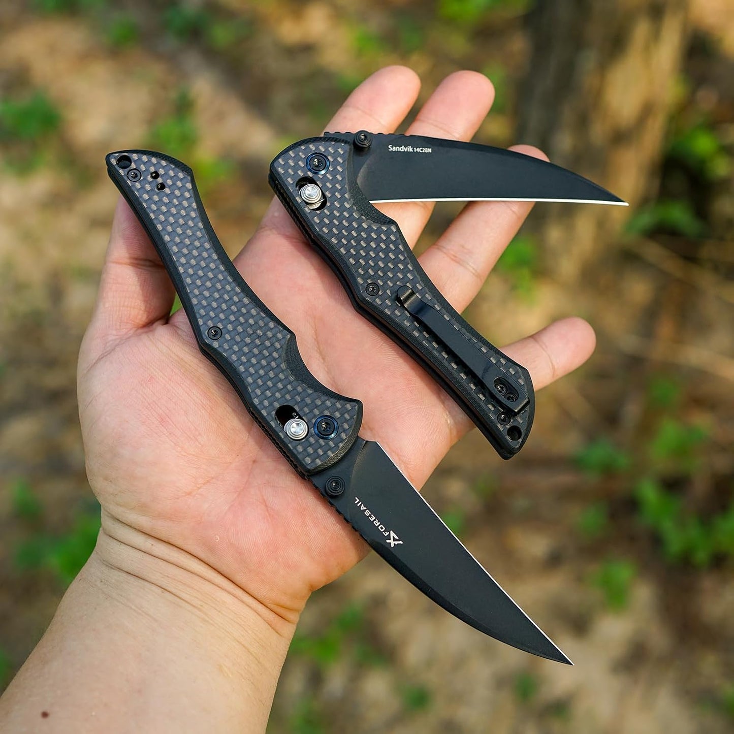 Folding Pocket Knife for EDC, Axis Lock folding Knife with 3.27in 14C28N Blade Carbon Fiber and G10 Handle.with Pocket Clip for Men Women, Sharp Camping Survival Hiking Knives