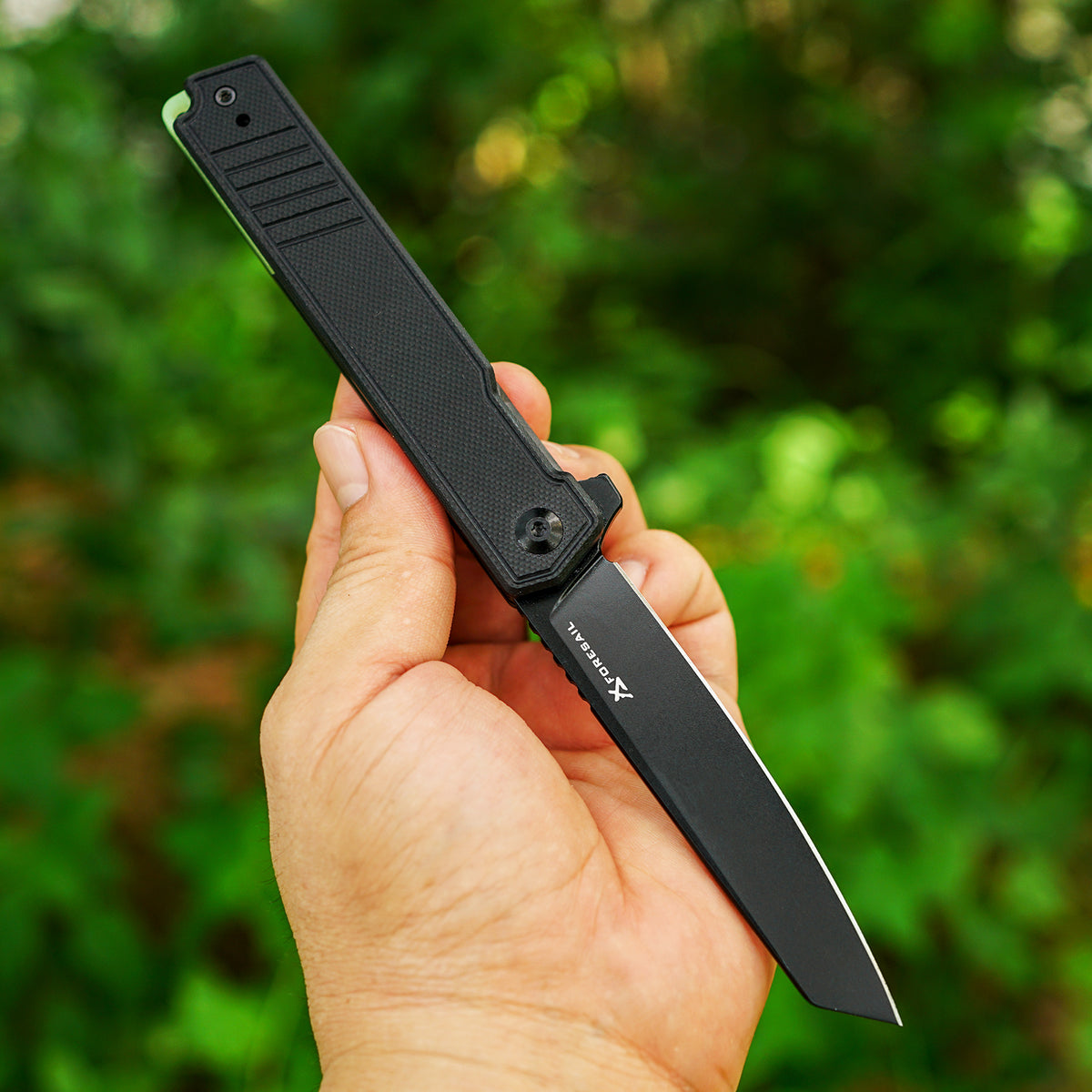 FORESAIL  EDC Folding Pocket Knife,3.54IN DC53 Steel Blade,4.5IN G10 Handle with Glow-in-the-Dark Backspacer, Ball Bearing Pivot EDC Utility Knife with Reversible Clip for Daily Camping Outdoor Use