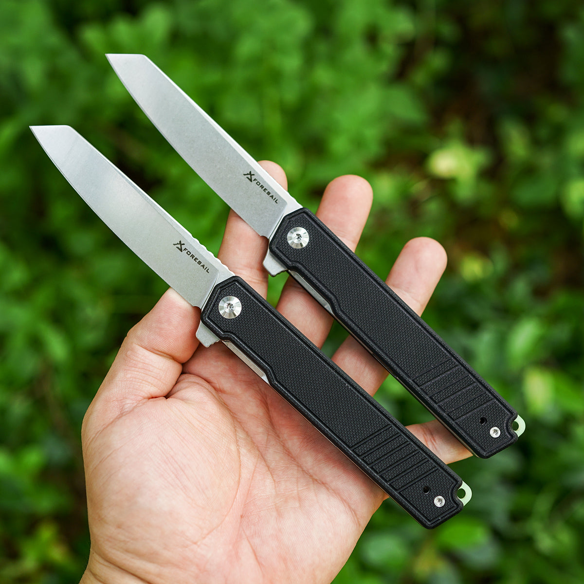 FORESAIL  EDC Folding Pocket Knife,3.54IN DC53 Steel Blade,4.5IN G10 Handle with Glow-in-the-Dark Backspacer, Ball Bearing Pivot EDC Utility Knife with Reversible Clip for Daily Camping Outdoor Use
