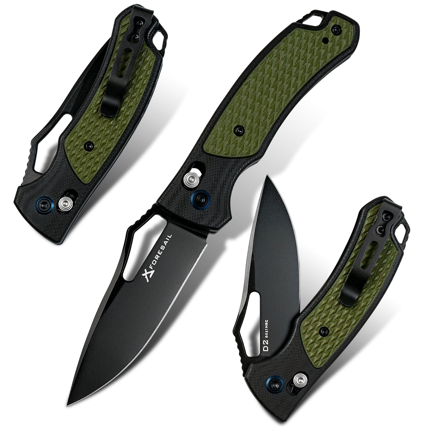 Pocket Folding Knife, 2.83in D2 Steel Blade and G10 Handle, Axis Lock,EDC Knife for Camping Hiking Daily Use.