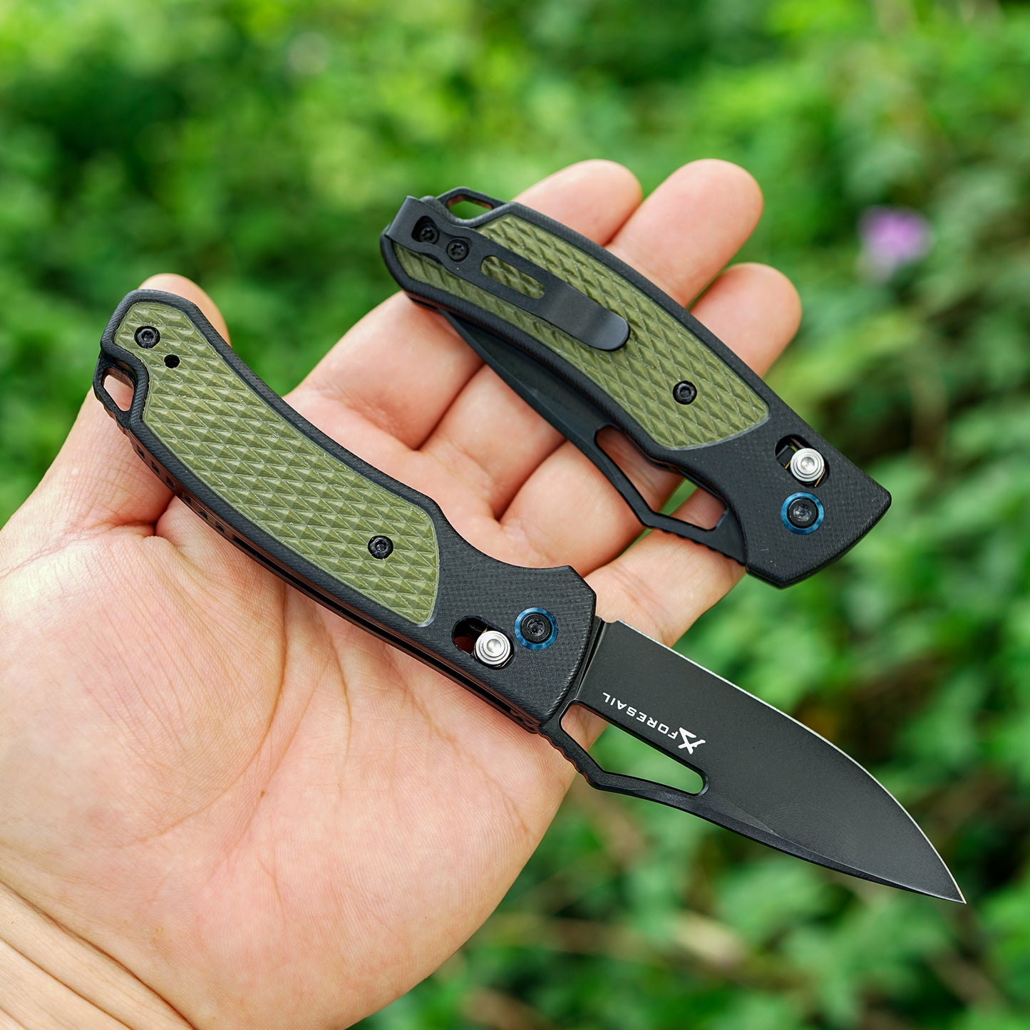 Pocket Folding Knife, 2.83in D2 Steel Blade and G10 Handle, Axis Lock,EDC Knife for Camping Hiking Daily Use.