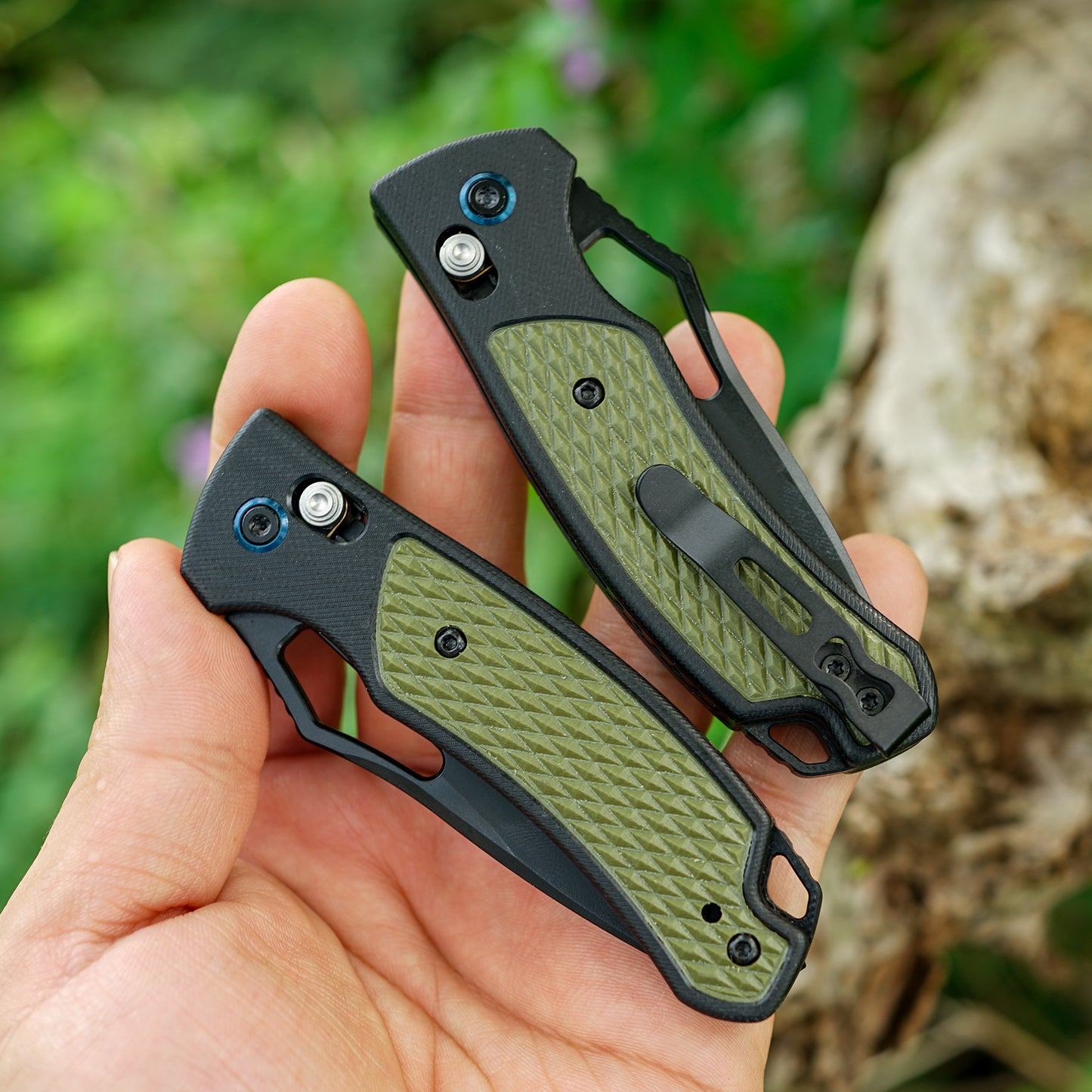 Pocket Folding Knife, 2.83in D2 Steel Blade and G10 Handle, Axis Lock,EDC Knife for Camping Hiking Daily Use.