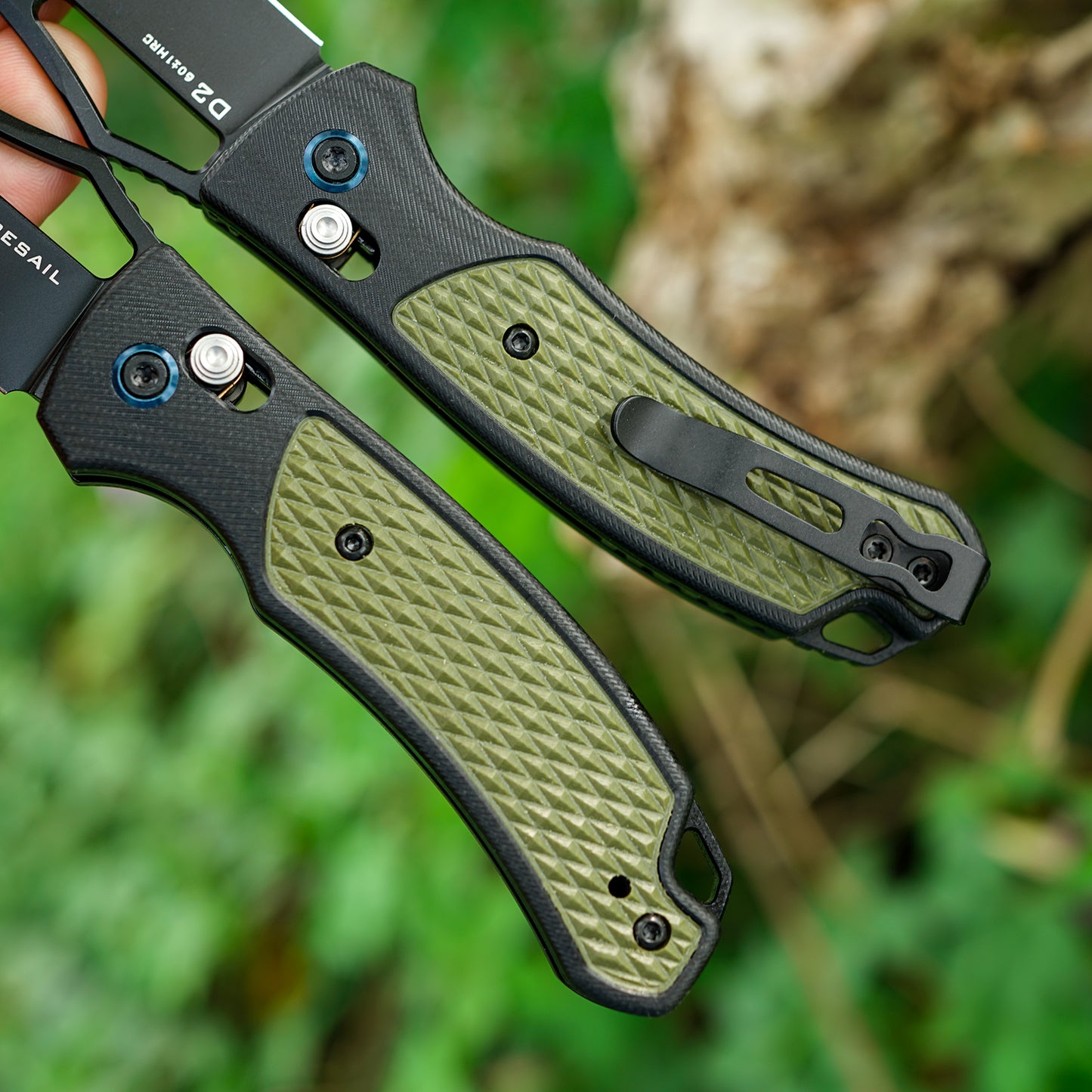 Pocket Folding Knife, 2.83in D2 Steel Blade and G10 Handle, Axis Lock,EDC Knife for Camping Hiking Daily Use.