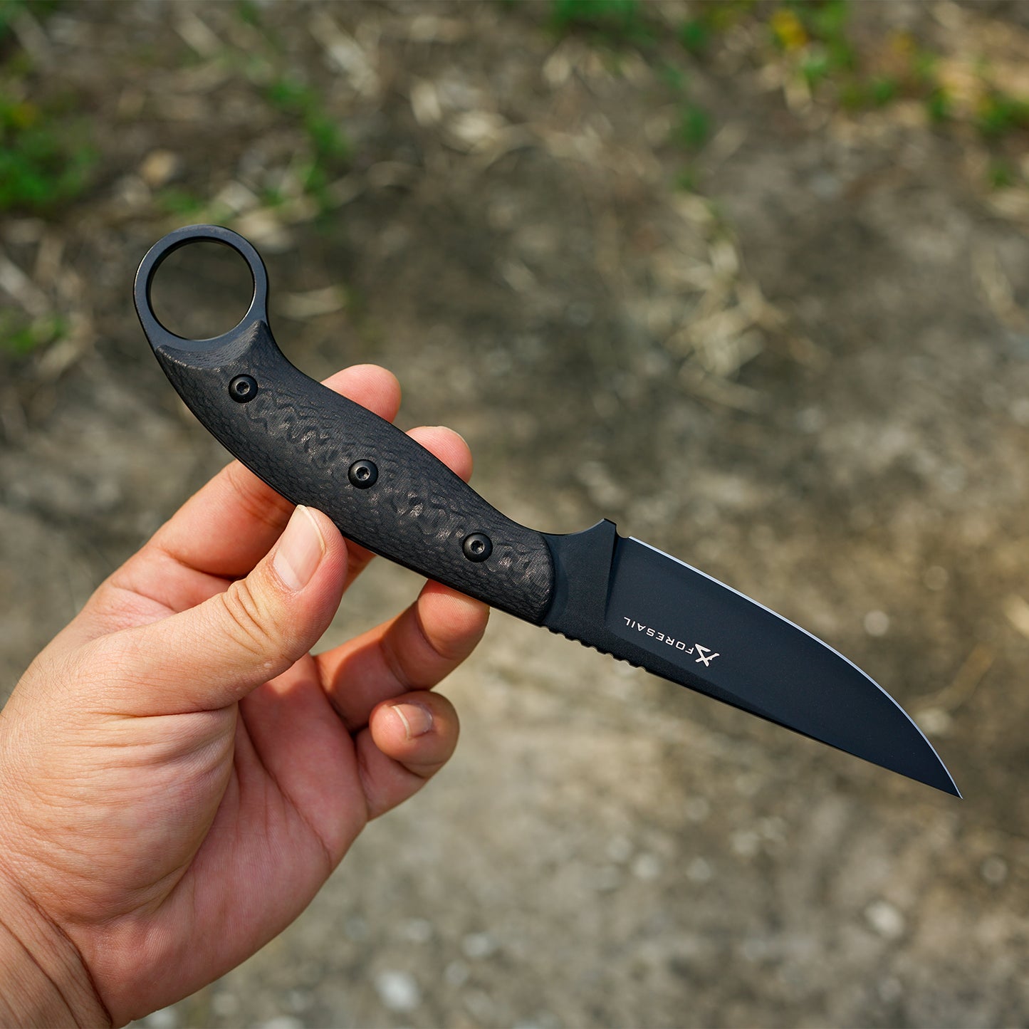 FORESAIL Fixed Blade Knife,With 3.46in AUS-10 Steel Blade.new material handle made by fusing G10 and carbon fiber,with Kydex Sheath,Fixed Blade EDC Knife,Outdoor Hiking Camping Knives