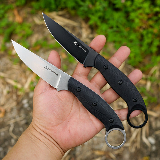 FORESAIL Fixed Blade Knife,With 3.46in AUS-10 Steel Blade.new material handle made by fusing G10 and carbon fiber,with Kydex Sheath,Fixed Blade EDC Knife,Outdoor Hiking Camping Knives