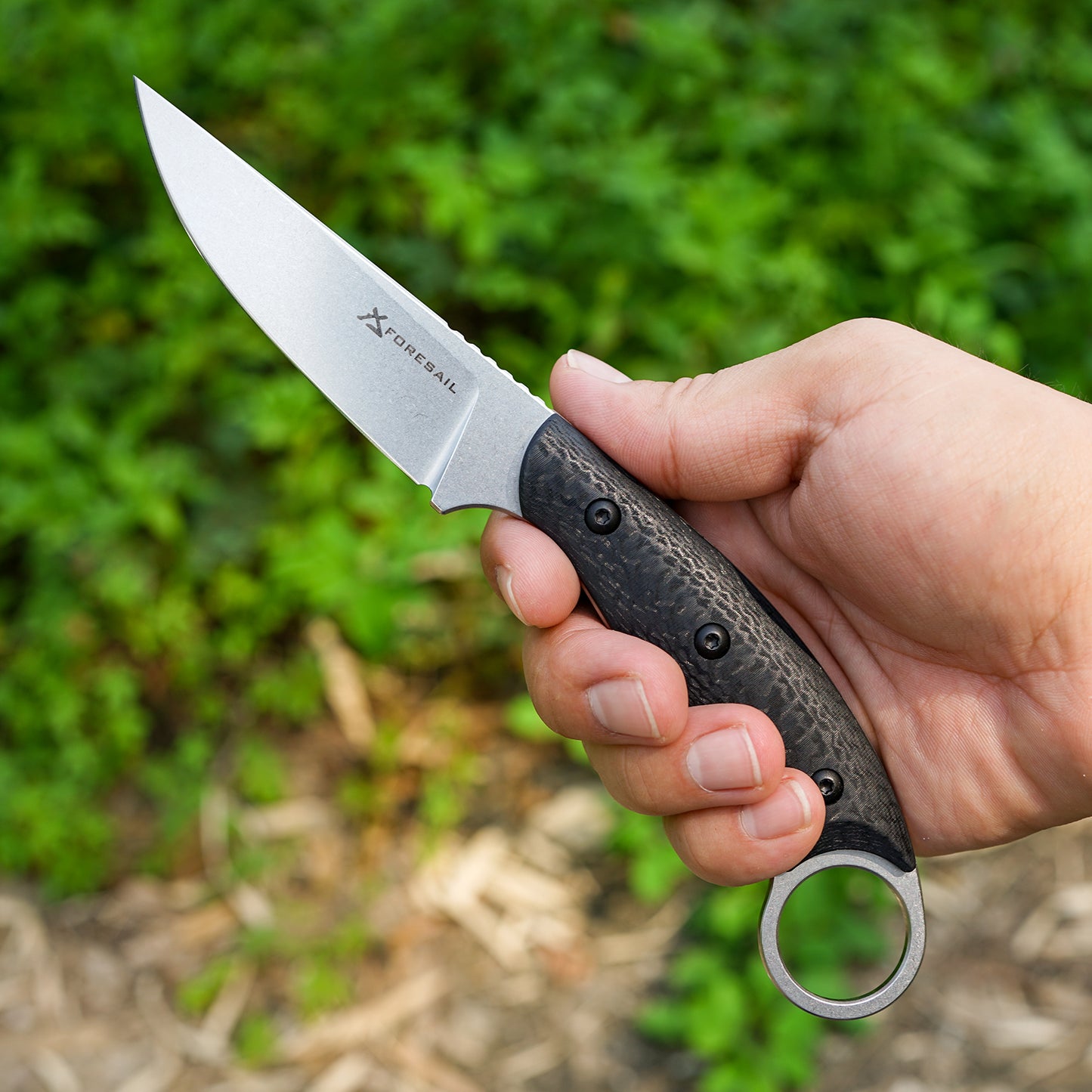 FORESAIL Fixed Blade Knife,With 3.46in AUS-10 Steel Blade.new material handle made by fusing G10 and carbon fiber,with Kydex Sheath,Fixed Blade EDC Knife,Outdoor Hiking Camping Knives