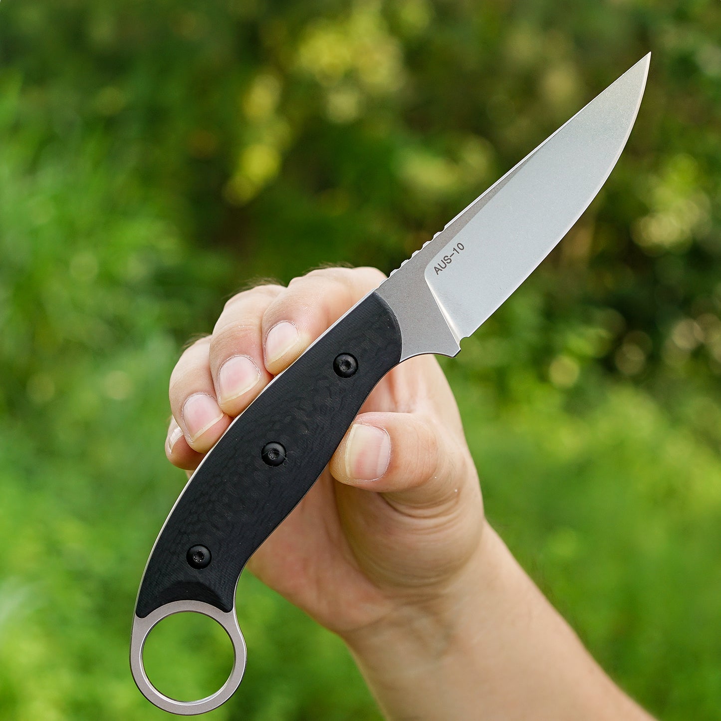 FORESAIL Fixed Blade Knife,With 3.46in AUS-10 Steel Blade.new material handle made by fusing G10 and carbon fiber,with Kydex Sheath,Fixed Blade EDC Knife,Outdoor Hiking Camping Knives