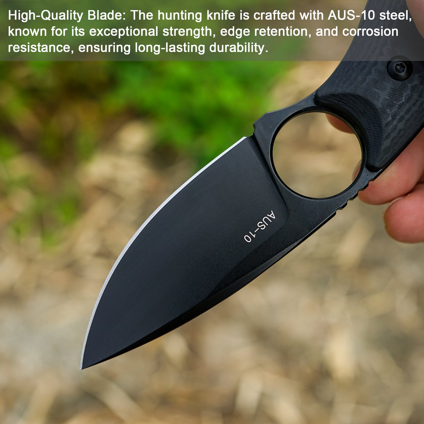 FORESAIL Small Fixed Blade Knife,With AUS-10 Steel Blade. new material handle made by fusing G10 and carbon fiber,with Kydex Sheath,Fixed Blade EDC Knife for Men Women, Outdoor Hunting Hiking Camping Knives