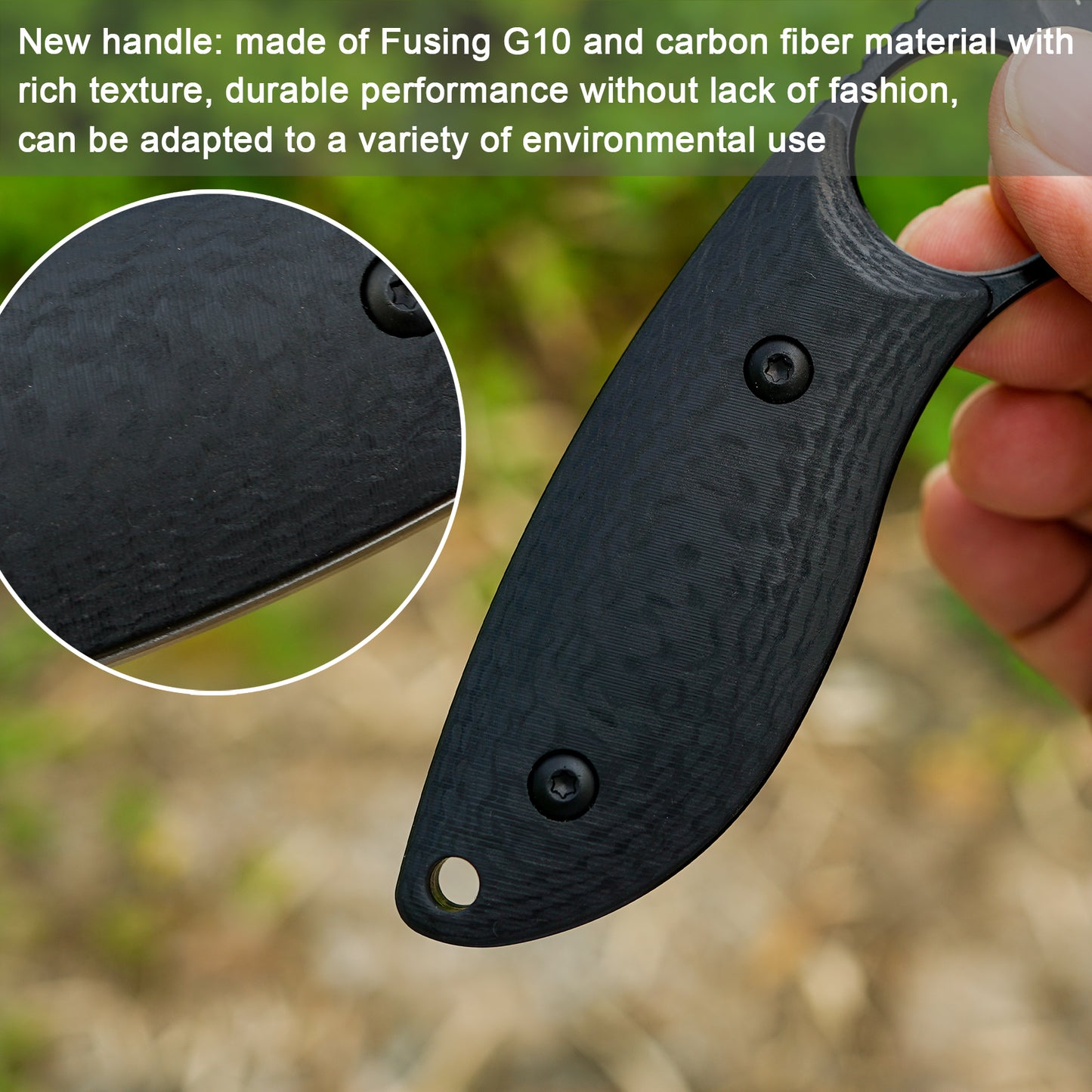 FORESAIL Small Fixed Blade Knife,With AUS-10 Steel Blade. new material handle made by fusing G10 and carbon fiber,with Kydex Sheath,Fixed Blade EDC Knife for Men Women, Outdoor Hunting Hiking Camping Knives
