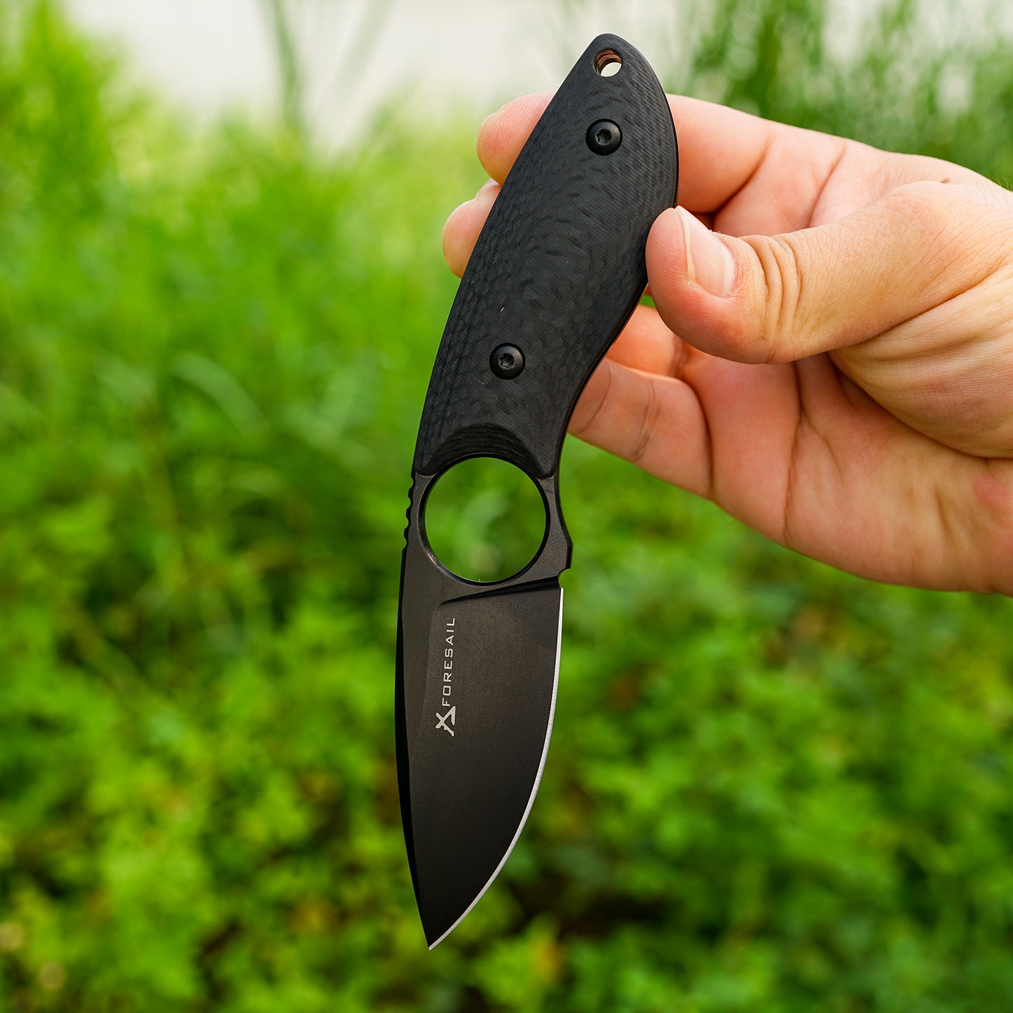 FORESAIL Small Fixed Blade Knife,With AUS-10 Steel Blade. new material handle made by fusing G10 and carbon fiber,with Kydex Sheath,Fixed Blade EDC Knife for Men Women, Outdoor Hunting Hiking Camping Knives
