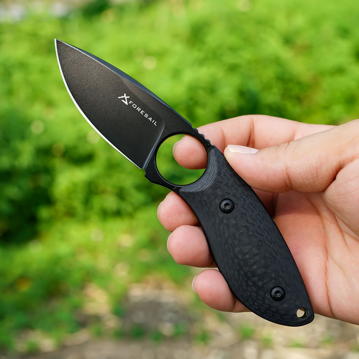 FORESAIL Small Fixed Blade Knife,With AUS-10 Steel Blade. new material handle made by fusing G10 and carbon fiber,with Kydex Sheath,Fixed Blade EDC Knife for Men Women, Outdoor Hunting Hiking Camping Knives