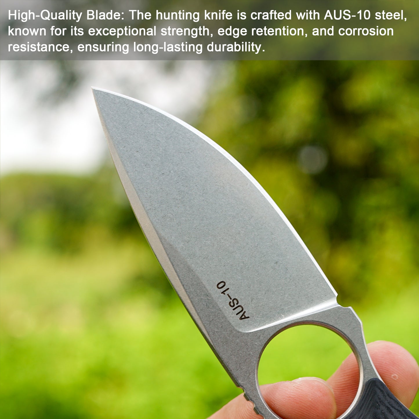 FORESAIL 6.77in Small Fixed Blade Knife,With 2.76in AUS-10 Steel Blade. new material handle made by fusing G10 and carbon fiber,with Kydex Sheath,Fixed Blade EDC Knife for Men Women, Outdoor Hunting Hiking Survival Camping Knives.