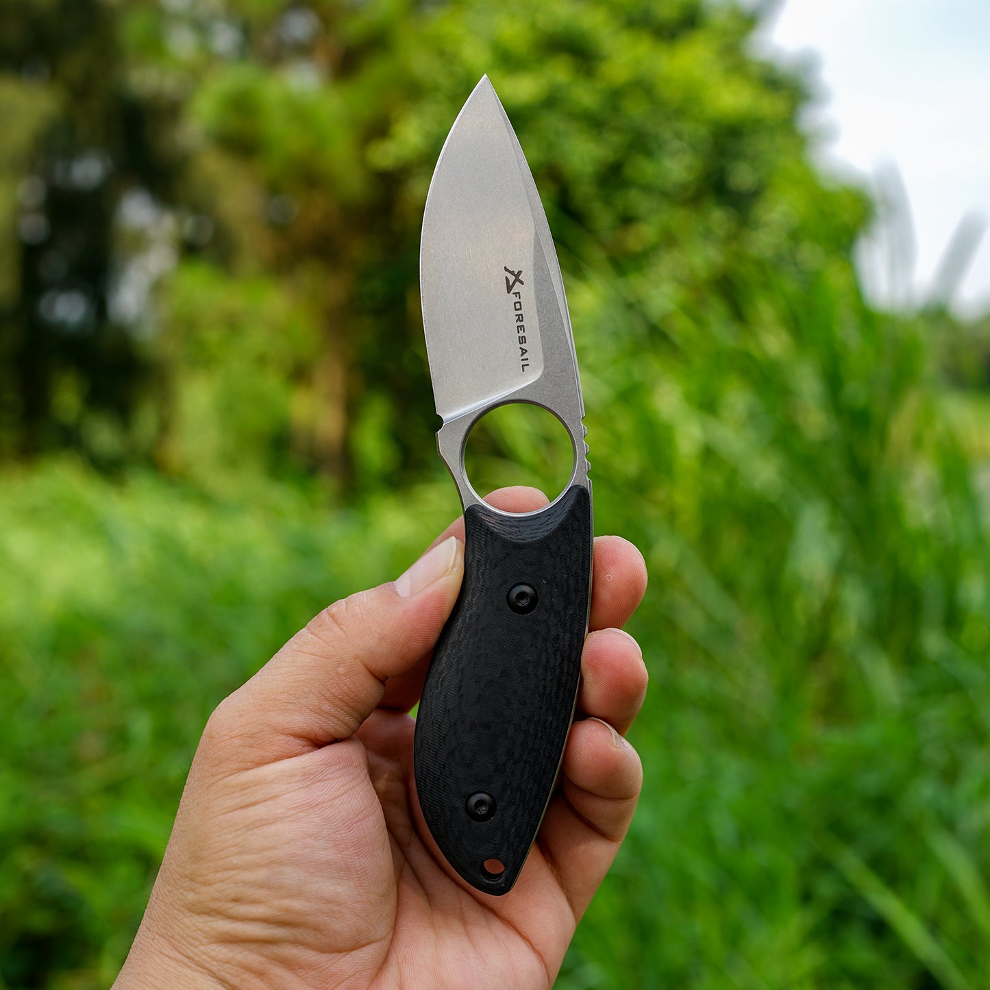 FORESAIL 6.77in Small Fixed Blade Knife,With 2.76in AUS-10 Steel Blade. new material handle made by fusing G10 and carbon fiber,with Kydex Sheath,Fixed Blade EDC Knife for Men Women, Outdoor Hunting Hiking Survival Camping Knives.