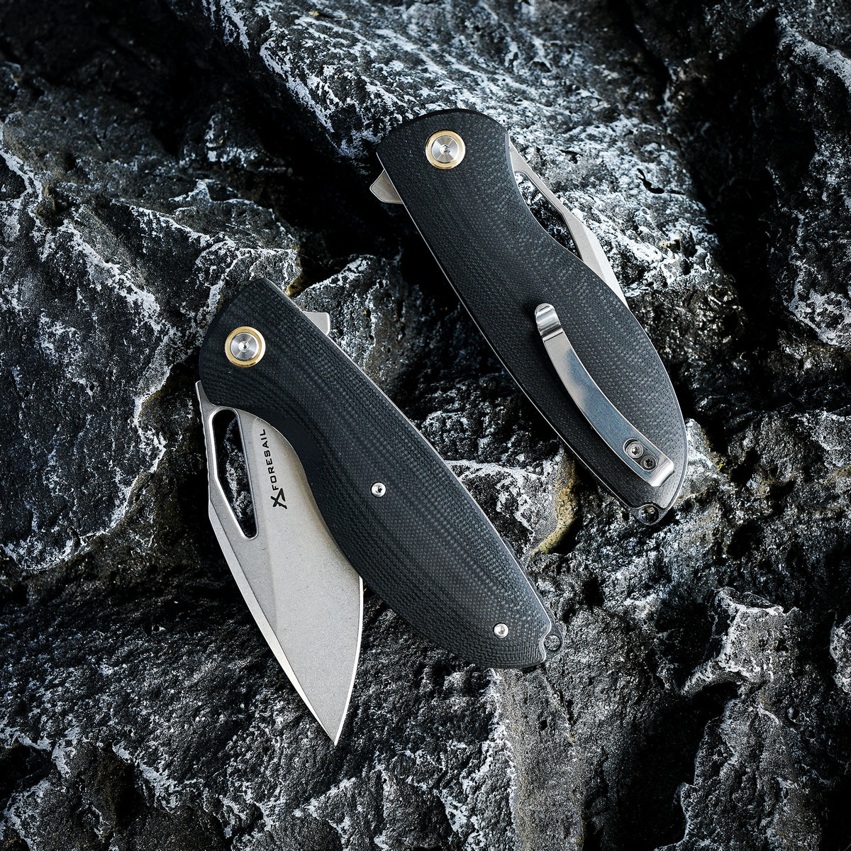 FORESAIL   Flipper Folding Pocket Knife for EDC,3.39in DC53 Steel,G10 Handle. (Silver) Flipper Knife, Smooth Action, Comfortable Grip, Liner Lock, Deep Carry Clip,Sharp Knife for Hiking Camping,Outdoor EDC