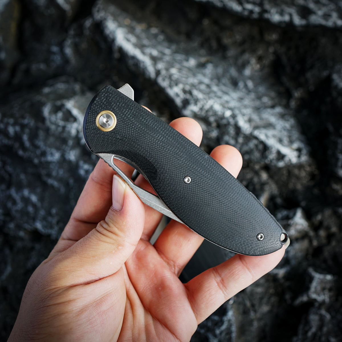 FORESAIL   Flipper Folding Pocket Knife for EDC,3.39in DC53 Steel,G10 Handle. (Silver) Flipper Knife, Smooth Action, Comfortable Grip, Liner Lock, Deep Carry Clip,Sharp Knife for Hiking Camping,Outdoor EDC