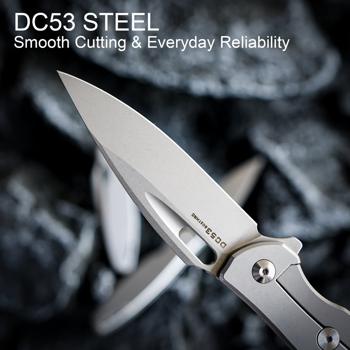 FORESAIL Folding Pocket Knife for men,3.39in DC53 Steel,Frame Lock Ball Bearing,All Metal Handle Stainless Steel,Frame Lock,pocket Clip,EDC Carry Small Knives,Flipper,Outdoor Camping Fishing.